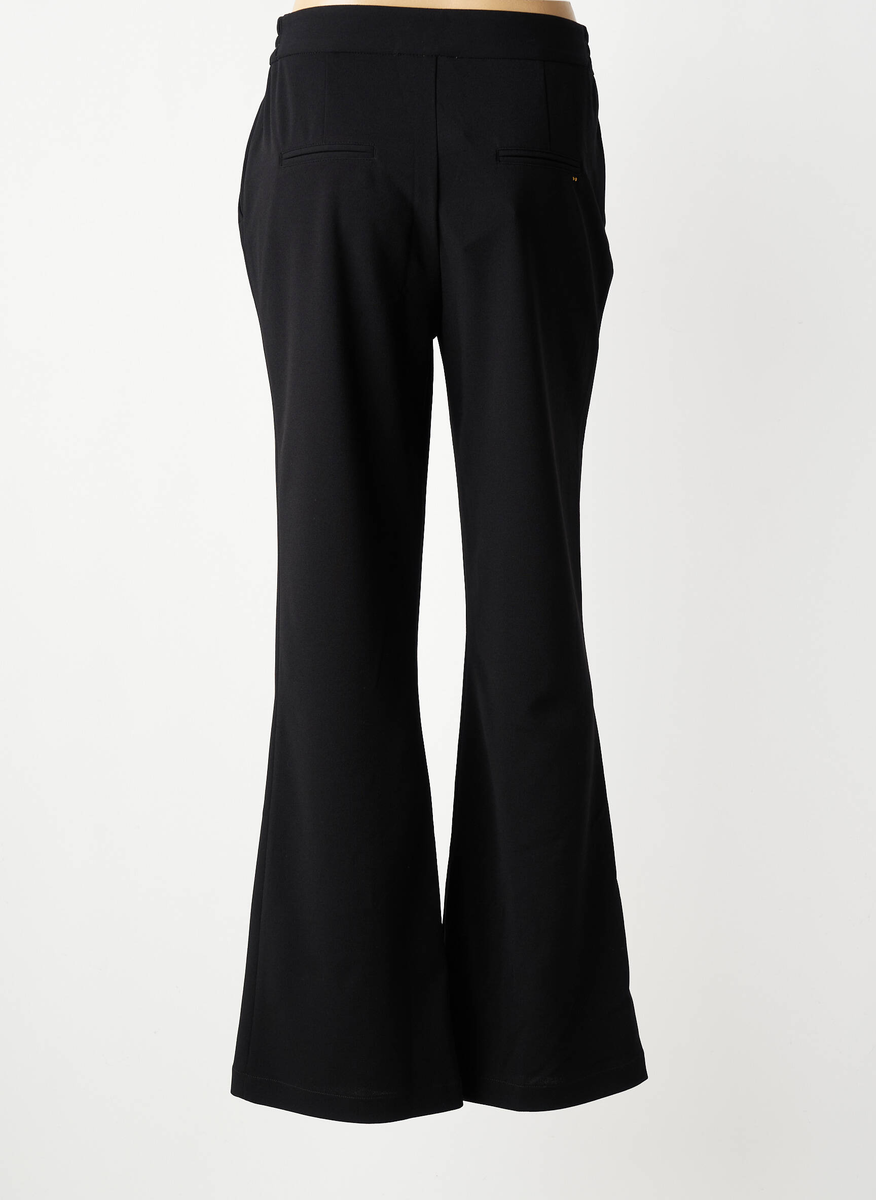 Pantalon evazat talie elastică mărime normală negru COUTURIST femeie