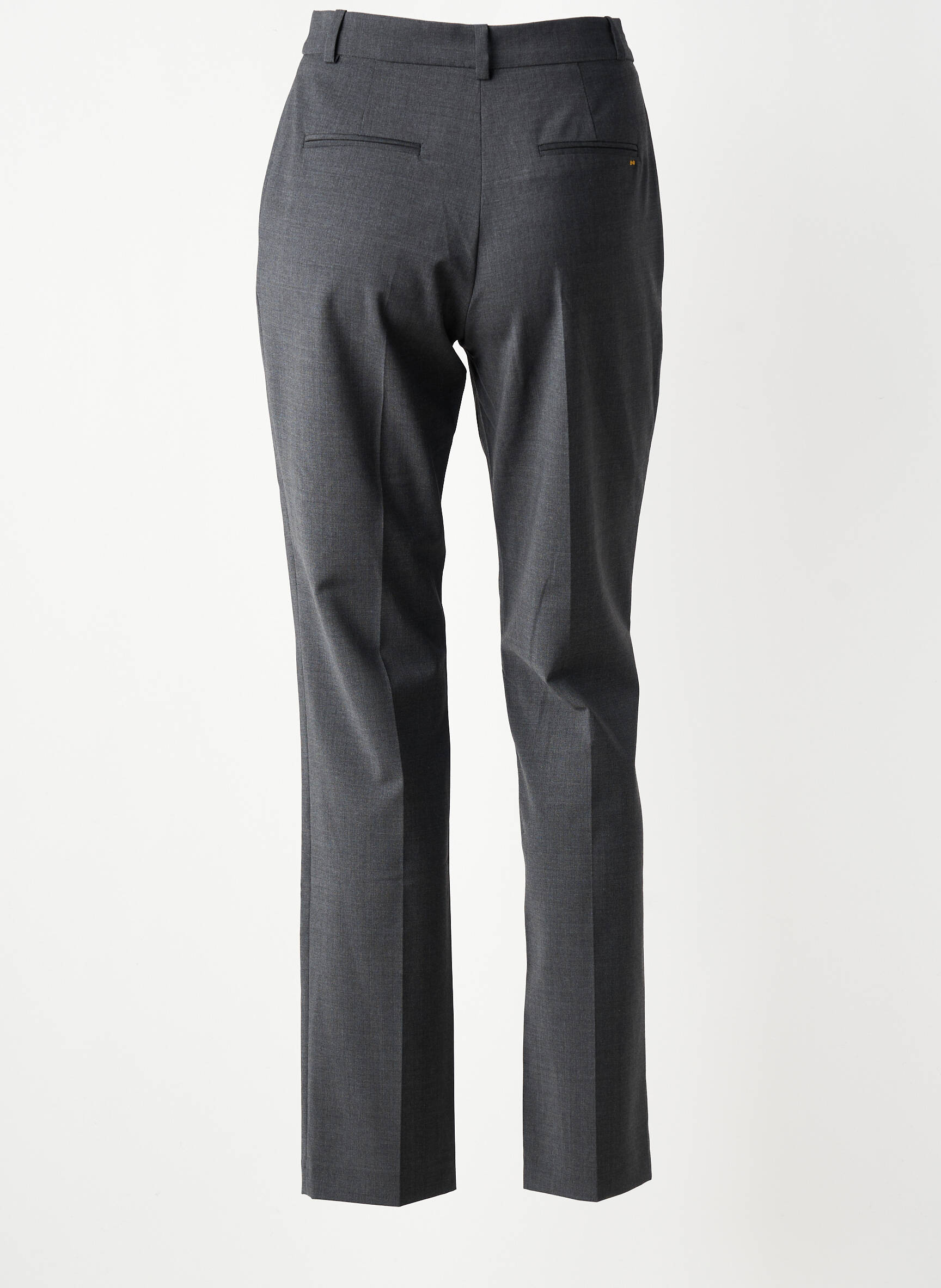 Pantalon chino închidere cu fermoar sub clapetă cu nasturi talie înaltă gri COUTURIST femeie