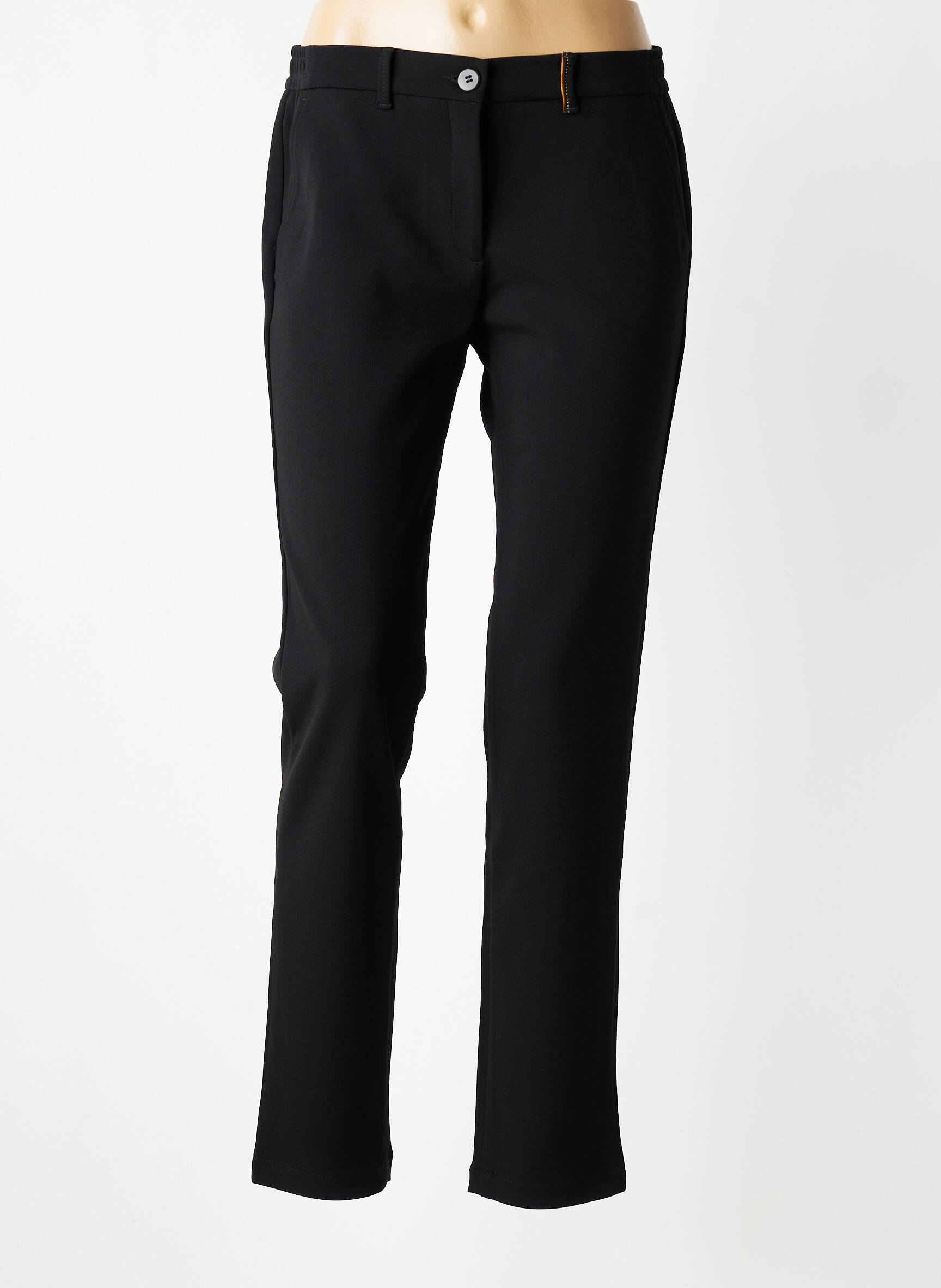 Pantalon chino închidere cu fermoar sub clapetă cu nasturi mărime normală negru COUTURIST femeie