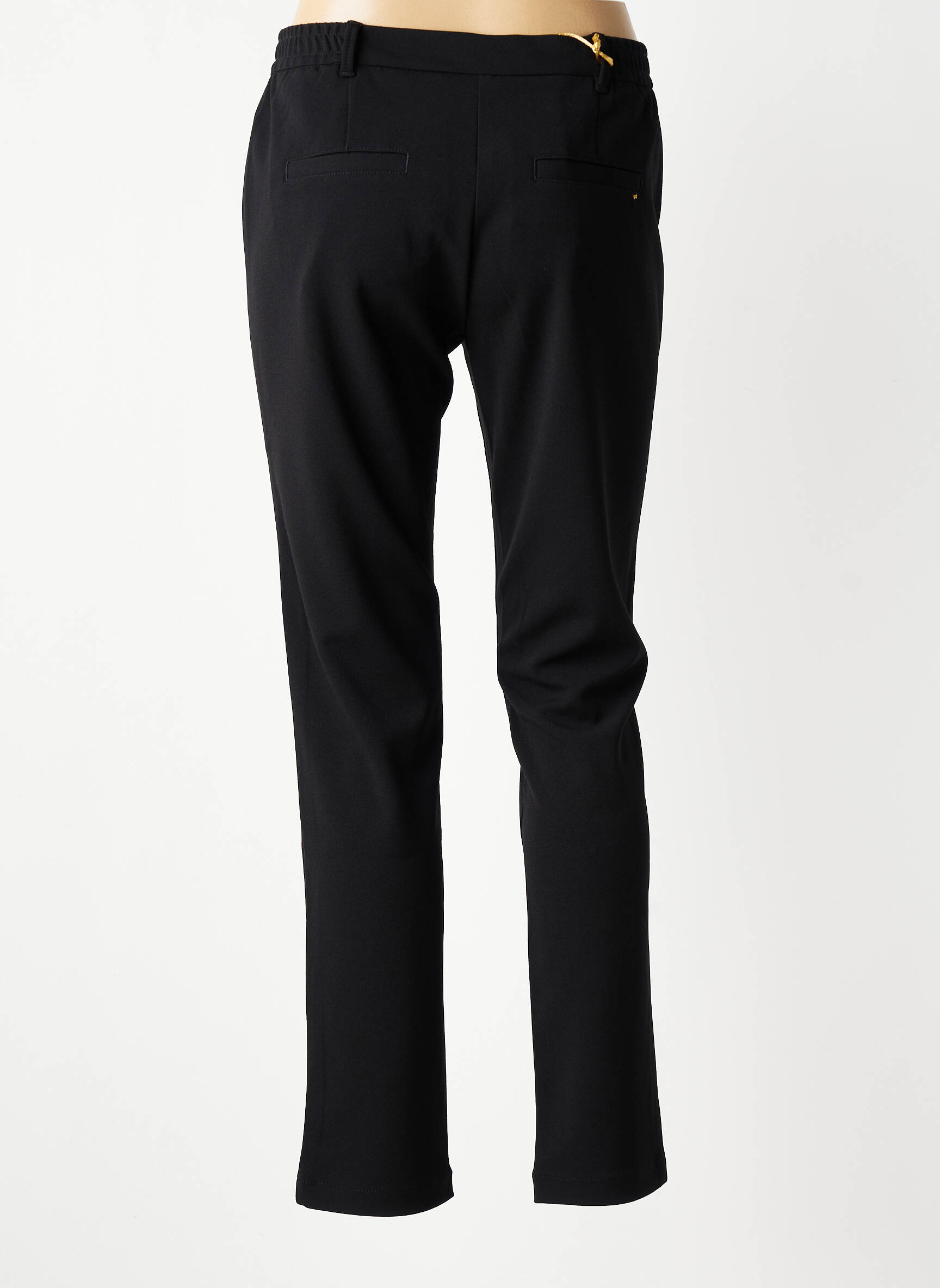 Pantalon chino închidere cu fermoar sub clapetă cu nasturi mărime normală negru COUTURIST femeie