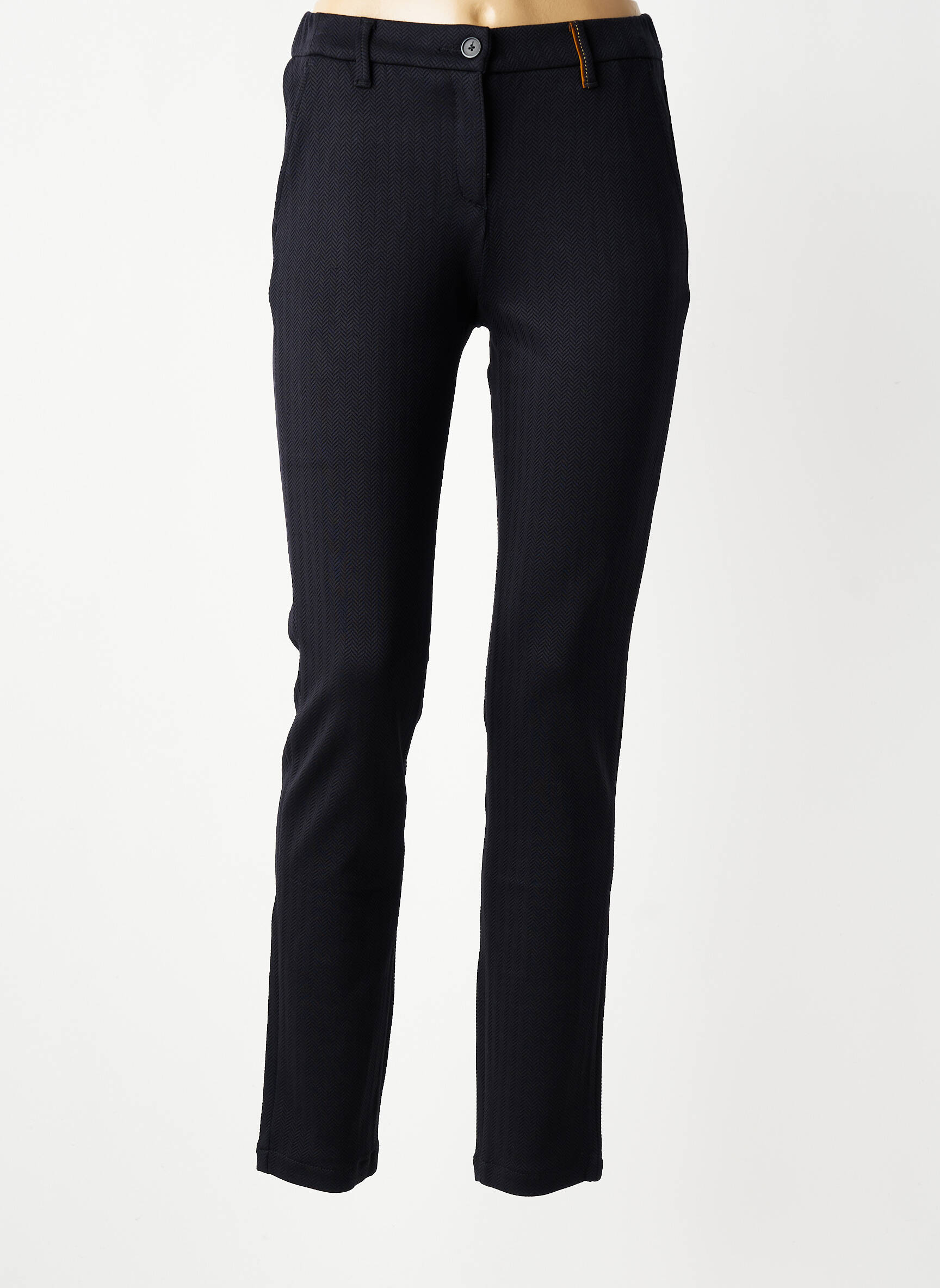 Pantalon chino închidere cu fermoar sub clapetă cu nasturi mărime normală negru COUTURIST femeie