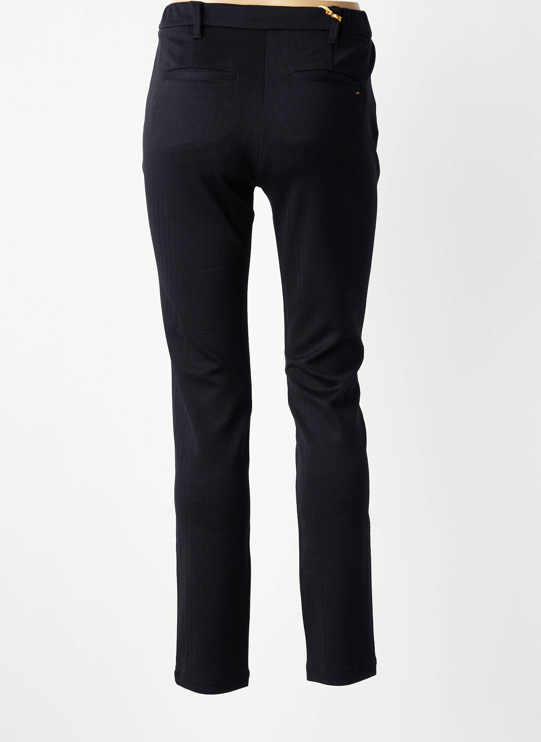 Pantalon chino închidere cu fermoar sub clapetă cu nasturi mărime normală negru COUTURIST femeie