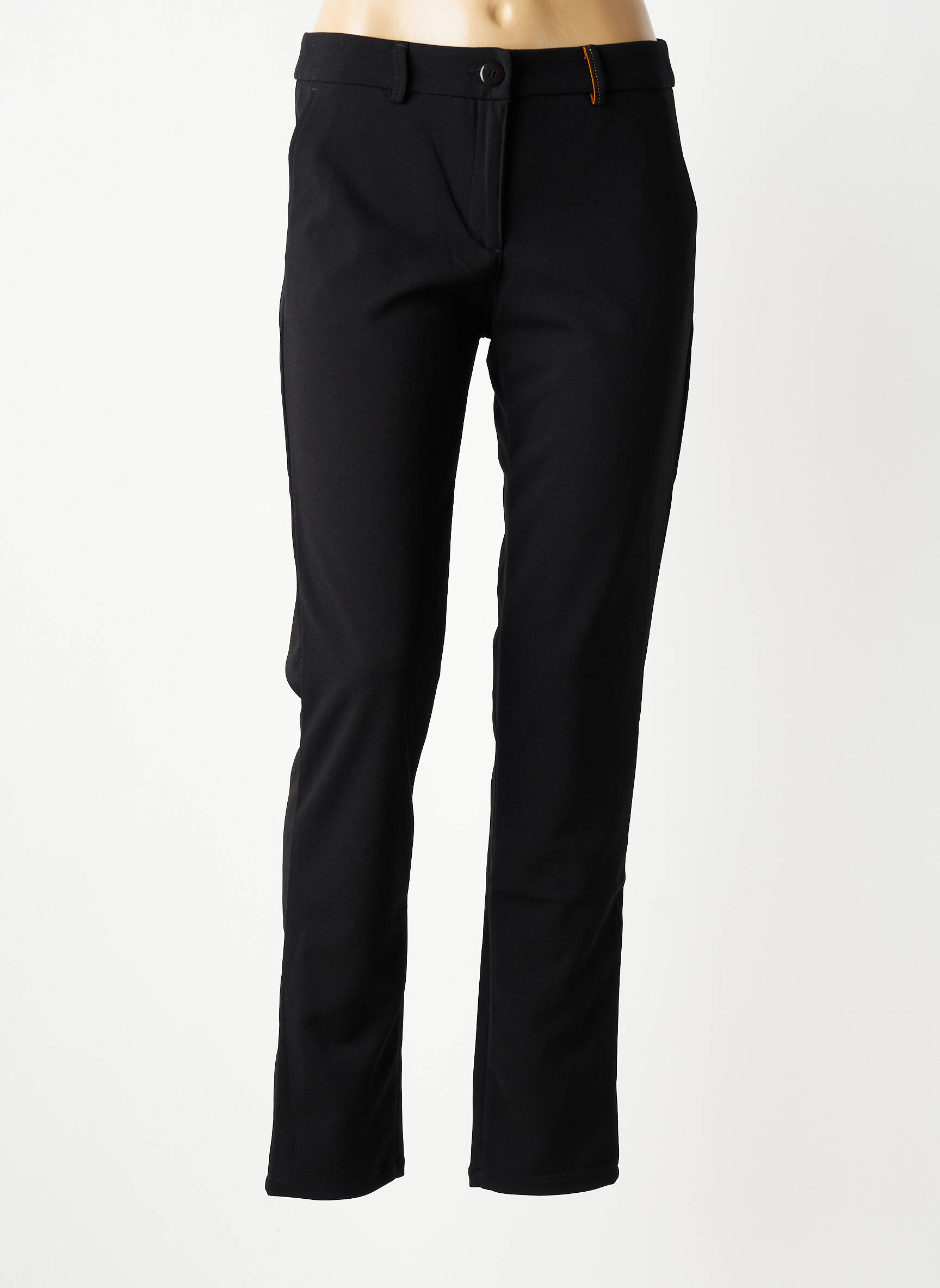 Pantalon chino închidere cu fermoar sub clapetă cu nasturi mărime normală negru COUTURIST femeie