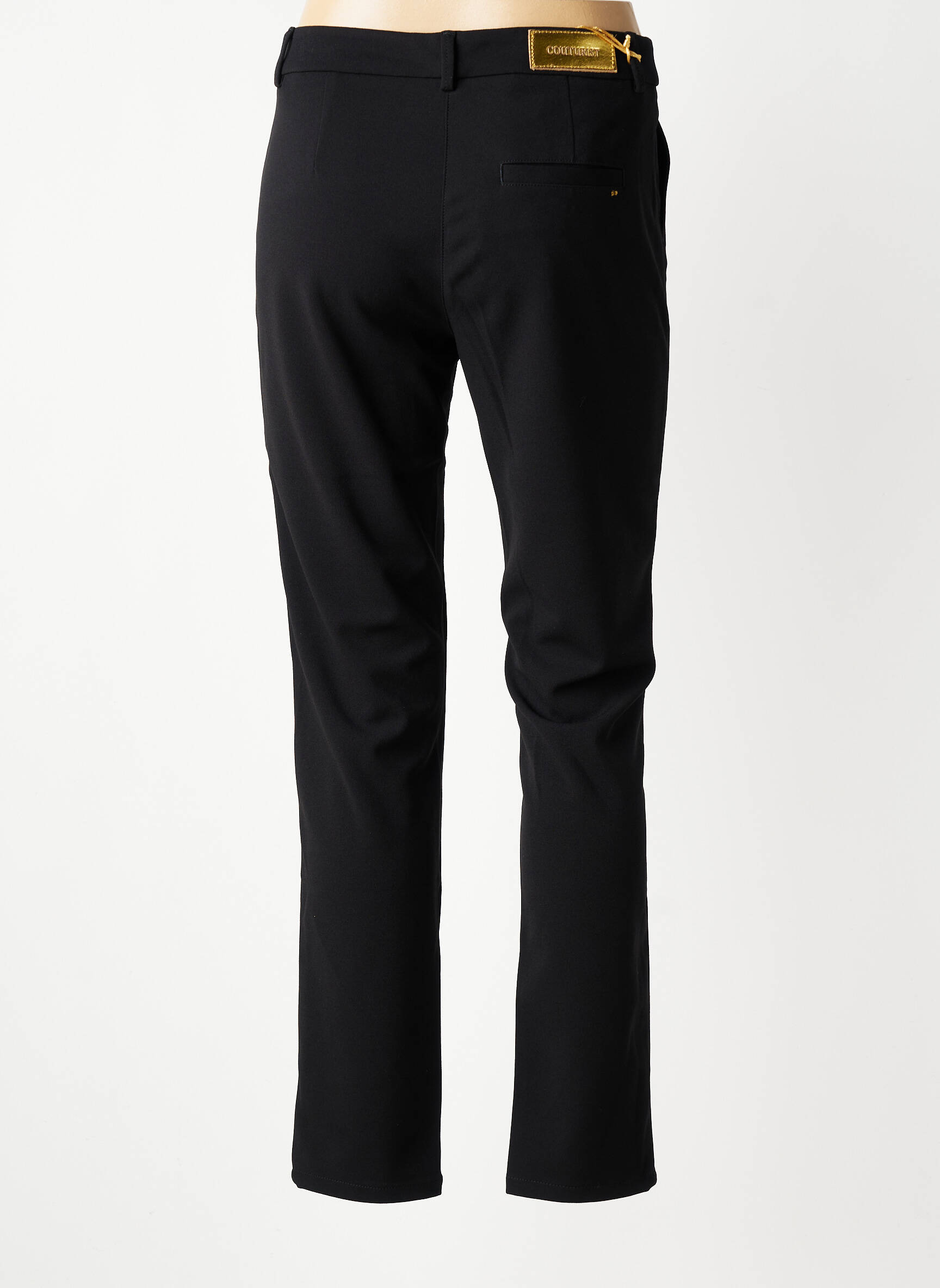 Pantalon chino închidere cu fermoar sub clapetă cu nasturi mărime normală negru COUTURIST femeie