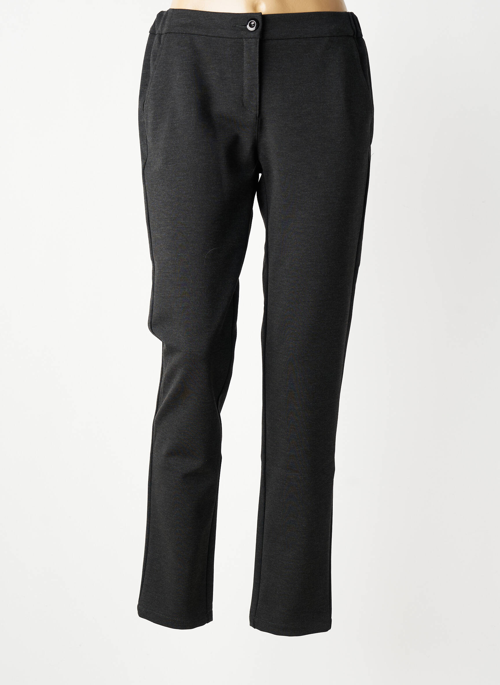 Pantalon chino închidere cu fermoar sub clapetă cu nasturi mărime normală gri COUTURIST femeie