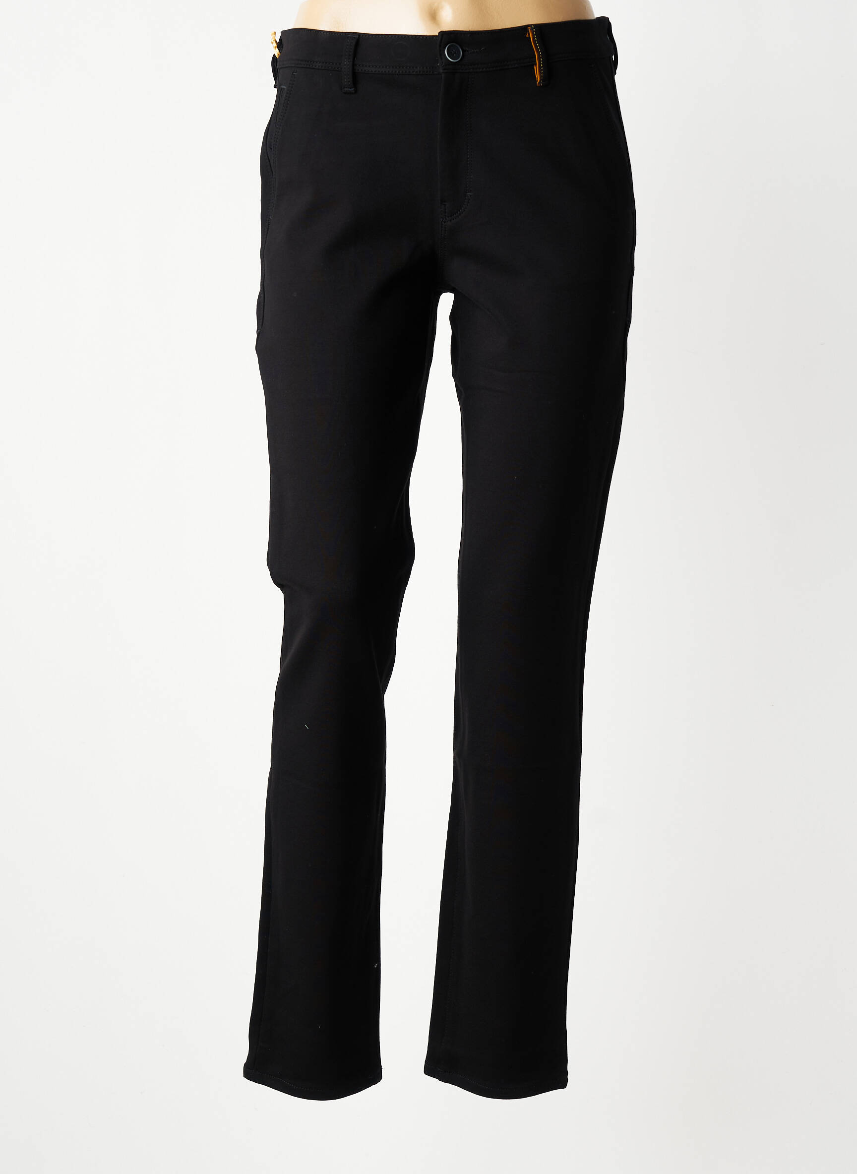 Pantalon chino închidere cu fermoar sub clapetă cu nasturi mărime normală negru COUTURIST femeie