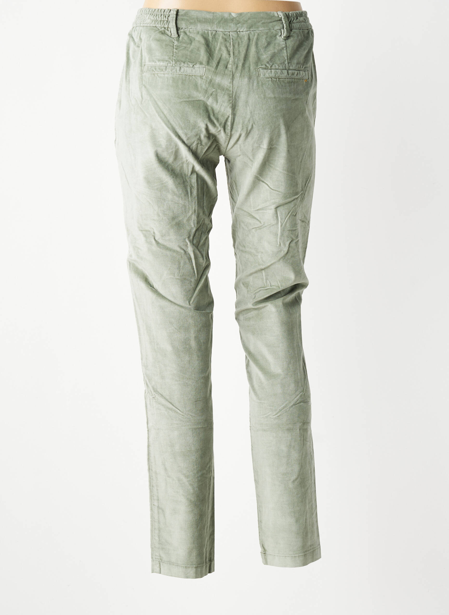Pantalon chino închidere cu fermoar sub clapetă cu nasturi mărime normală verde COUTURIST femeie