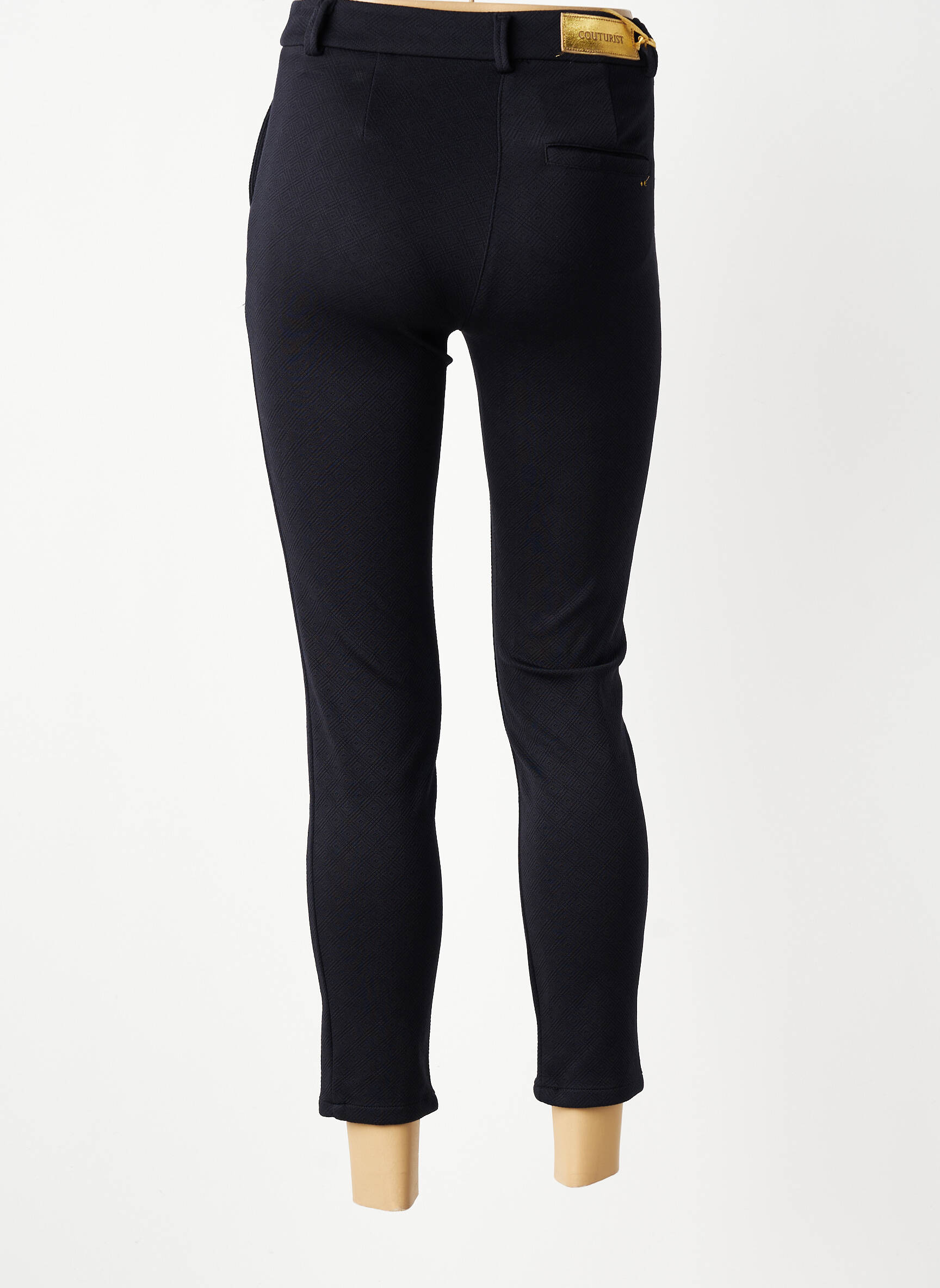 Pantalon 7/8 elasticitate mărime normală negru COUTURIST femeie