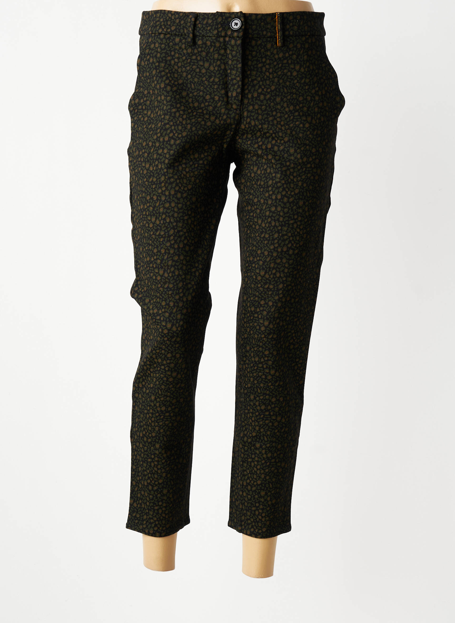 Pantalon 7/8 talie cu cleme mărime normală negru COUTURIST femeie