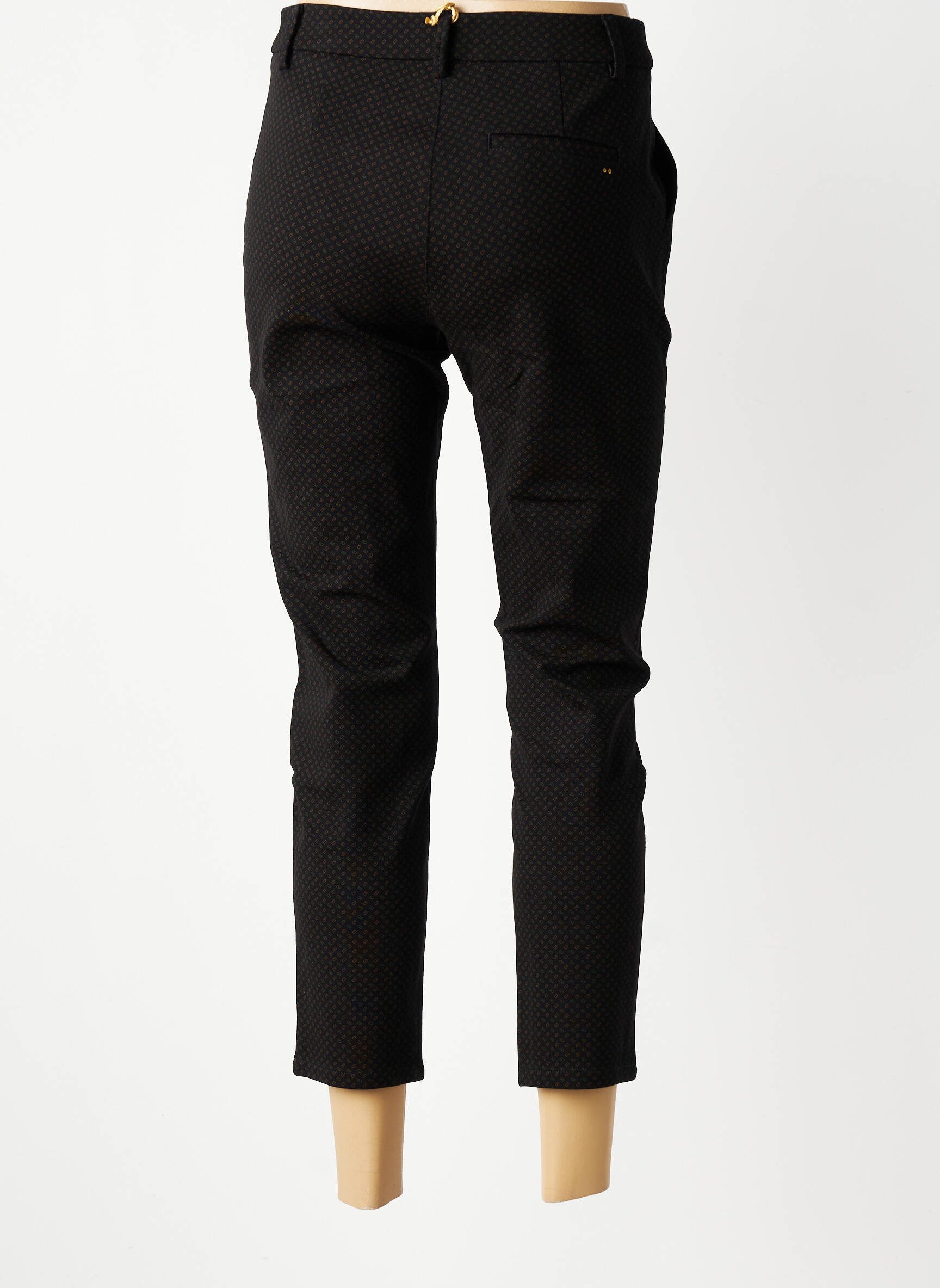 Pantalon 7/8 talie cu cleme negru COUTURIST femeie