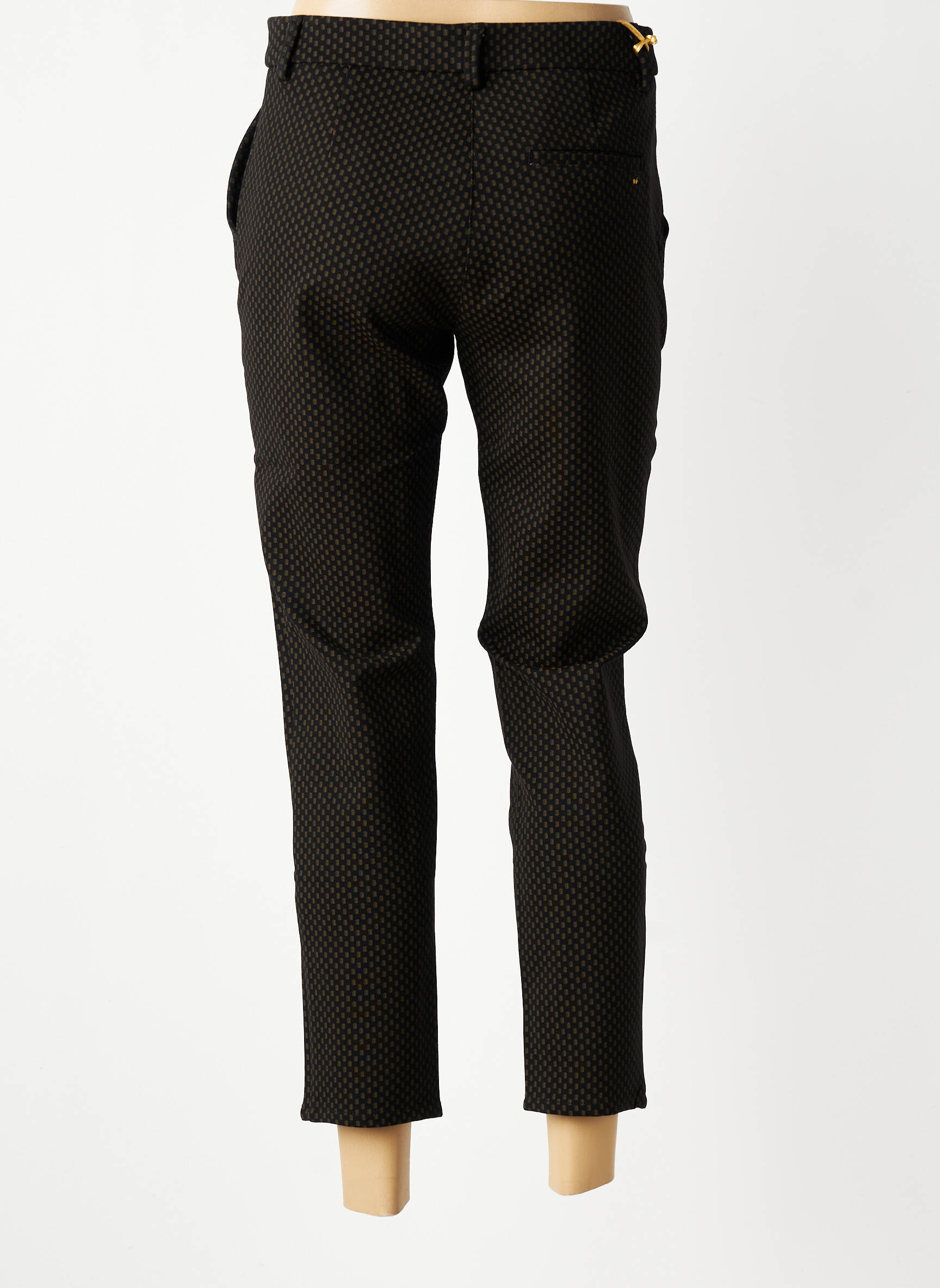 Pantalon 7/8 talie cu cleme mărime normală negru COUTURIST femeie