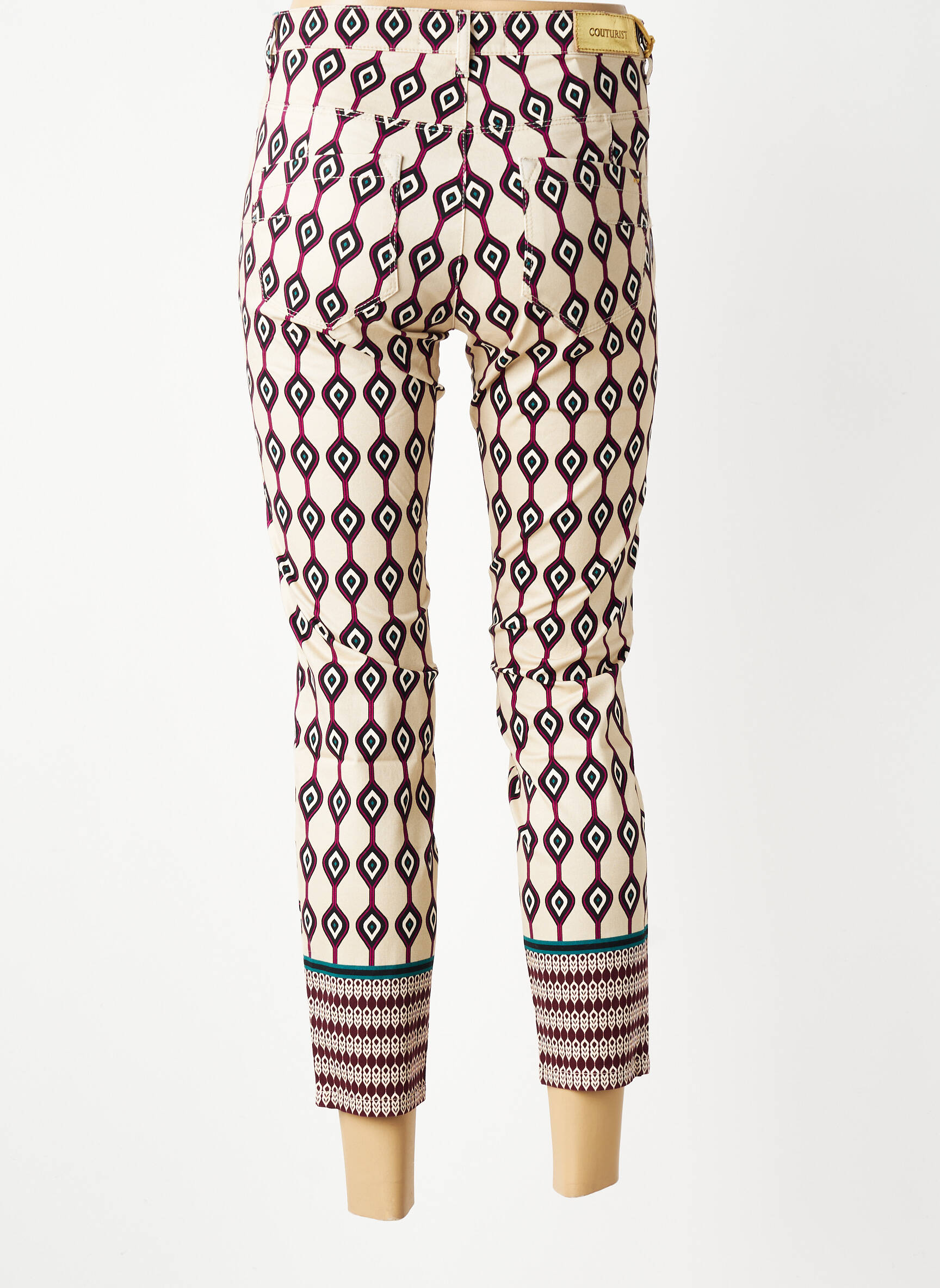 Pantalon 7/8 talie înaltă talie înaltă bej COUTURIST femeie