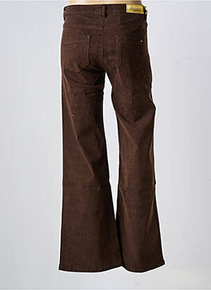 Pantalon evazat închidere cu fermoar sub clapetă cu nasturi maro COUTURIST femeie