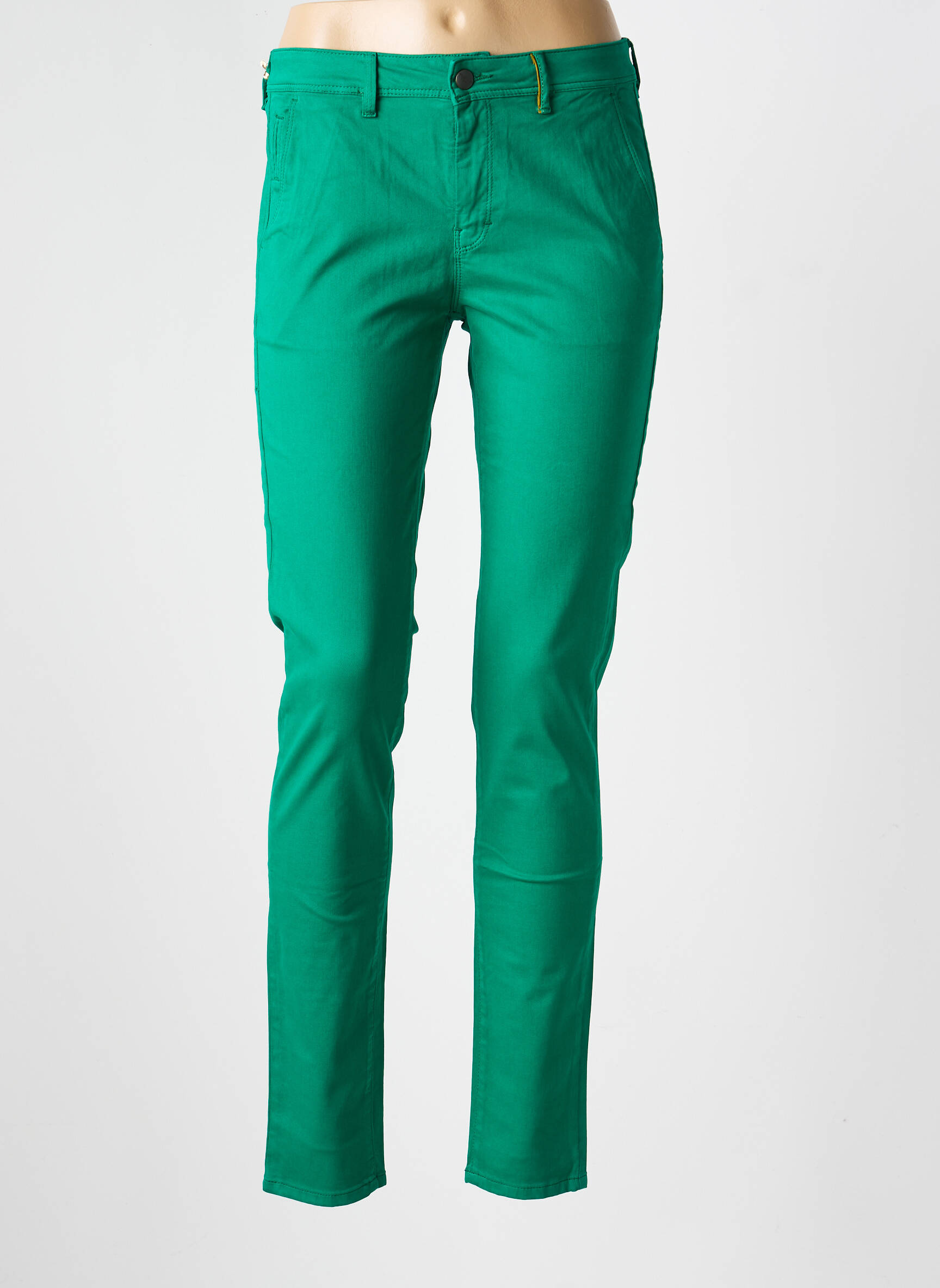 Pantalon slim buzunare verde închis COUTURIST femeie