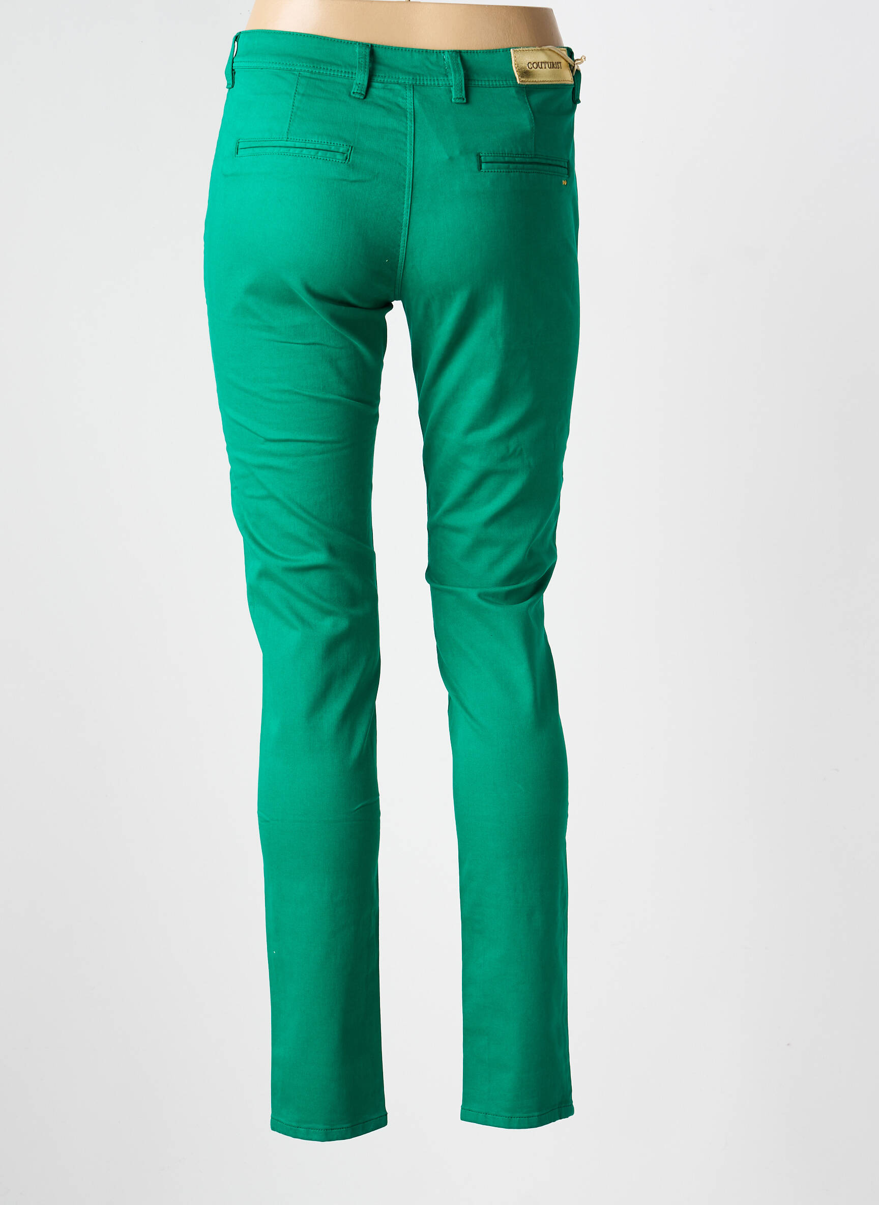 Pantalon slim buzunare verde închis COUTURIST femeie