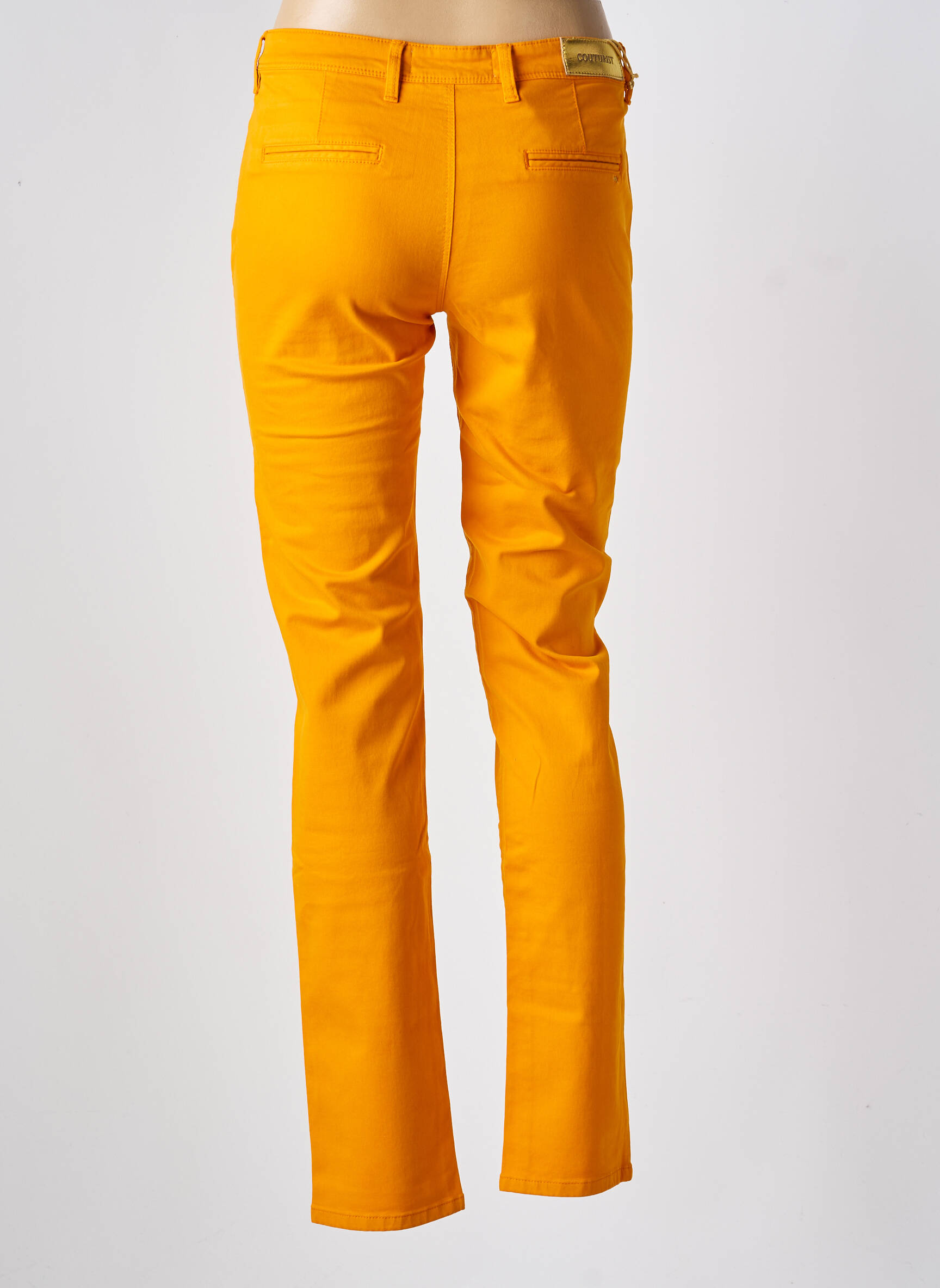 Pantalon slim buzunare galben COUTURIST femeie