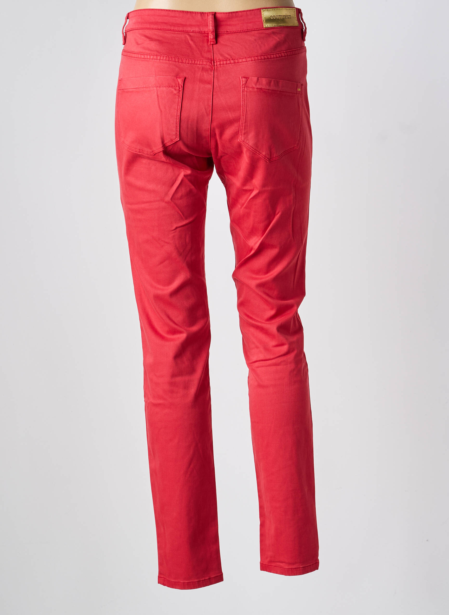 Pantalon slim buzunare roșu COUTURIST femeie