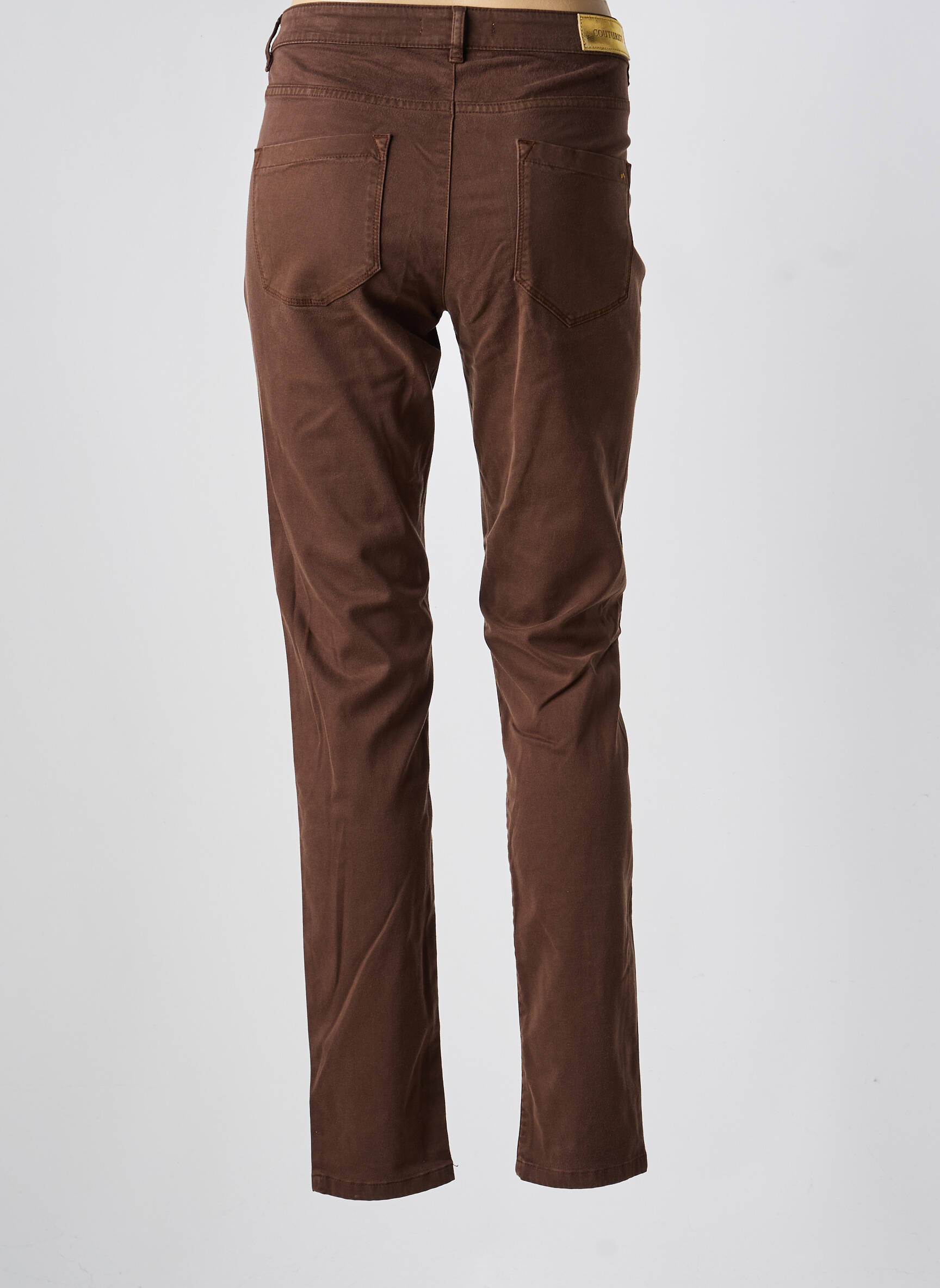 Pantalon slim buzunare maro COUTURIST femeie