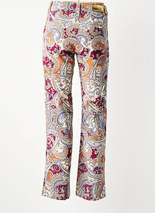Pantalon drept închidere cu fermoar sub clapetă cu nasturi violet COUTURIST femeie