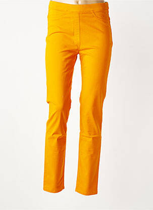 Pantalon slim talie elastică galben COUTURIST femeie