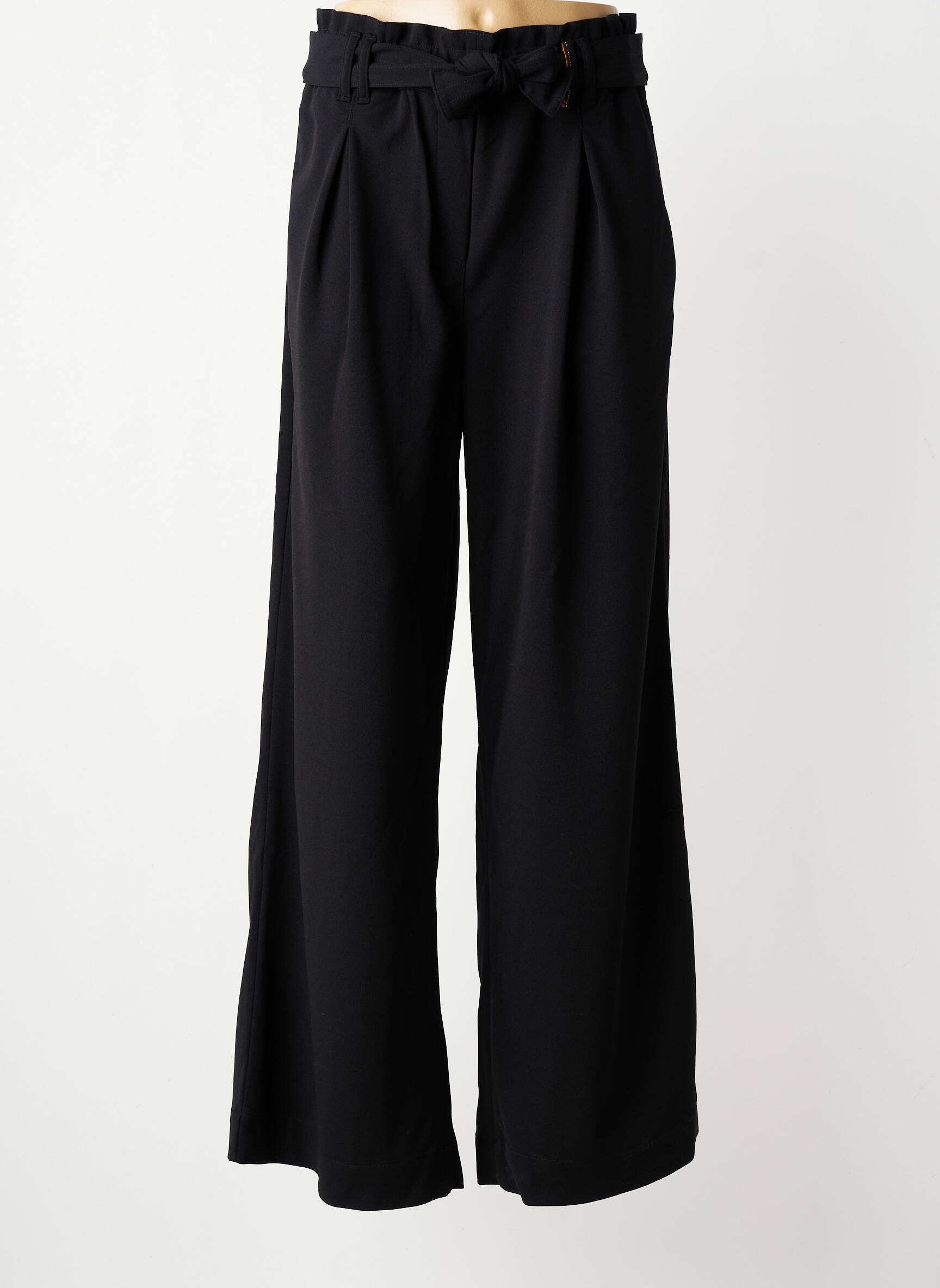 Pantalon evazat talie elastică mărime normală negru COUTURIST femeie