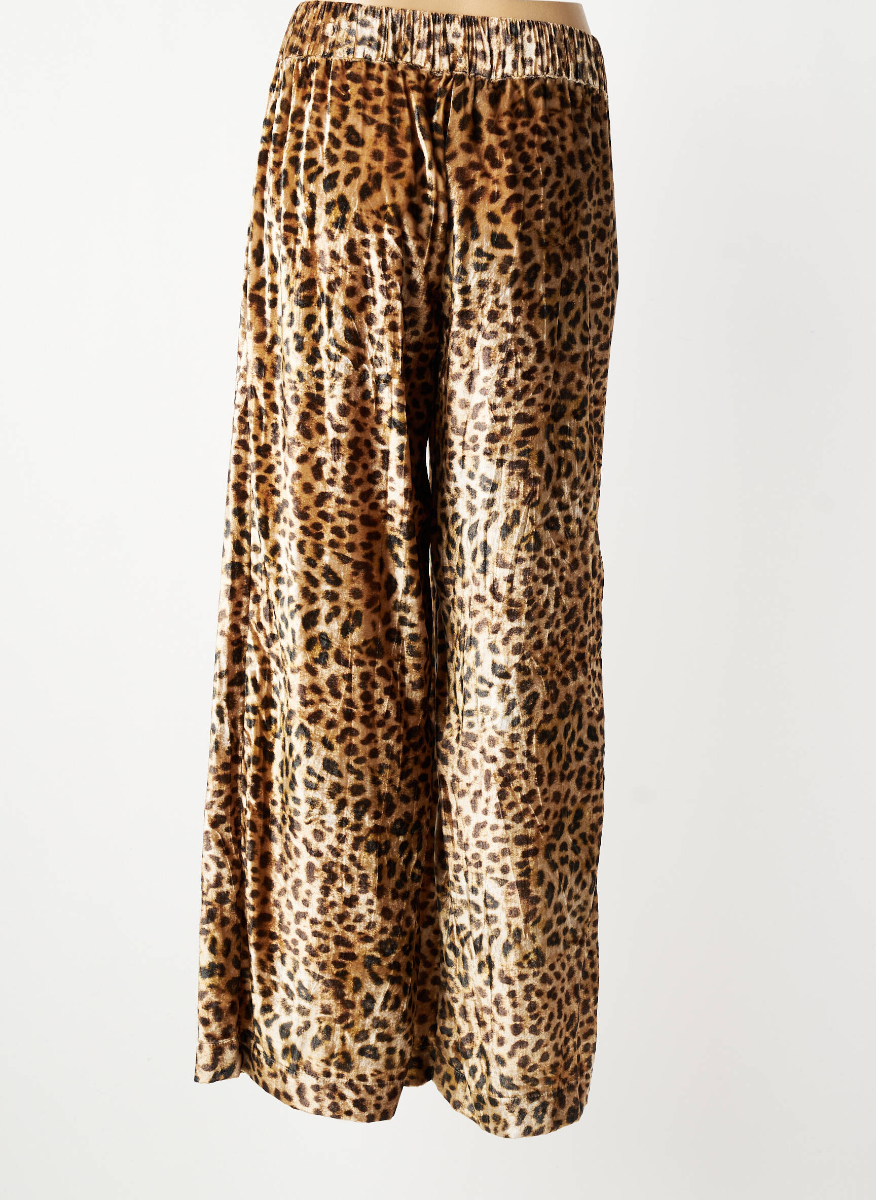 Pantalon drept talie elastică bej COUTURIST femeie