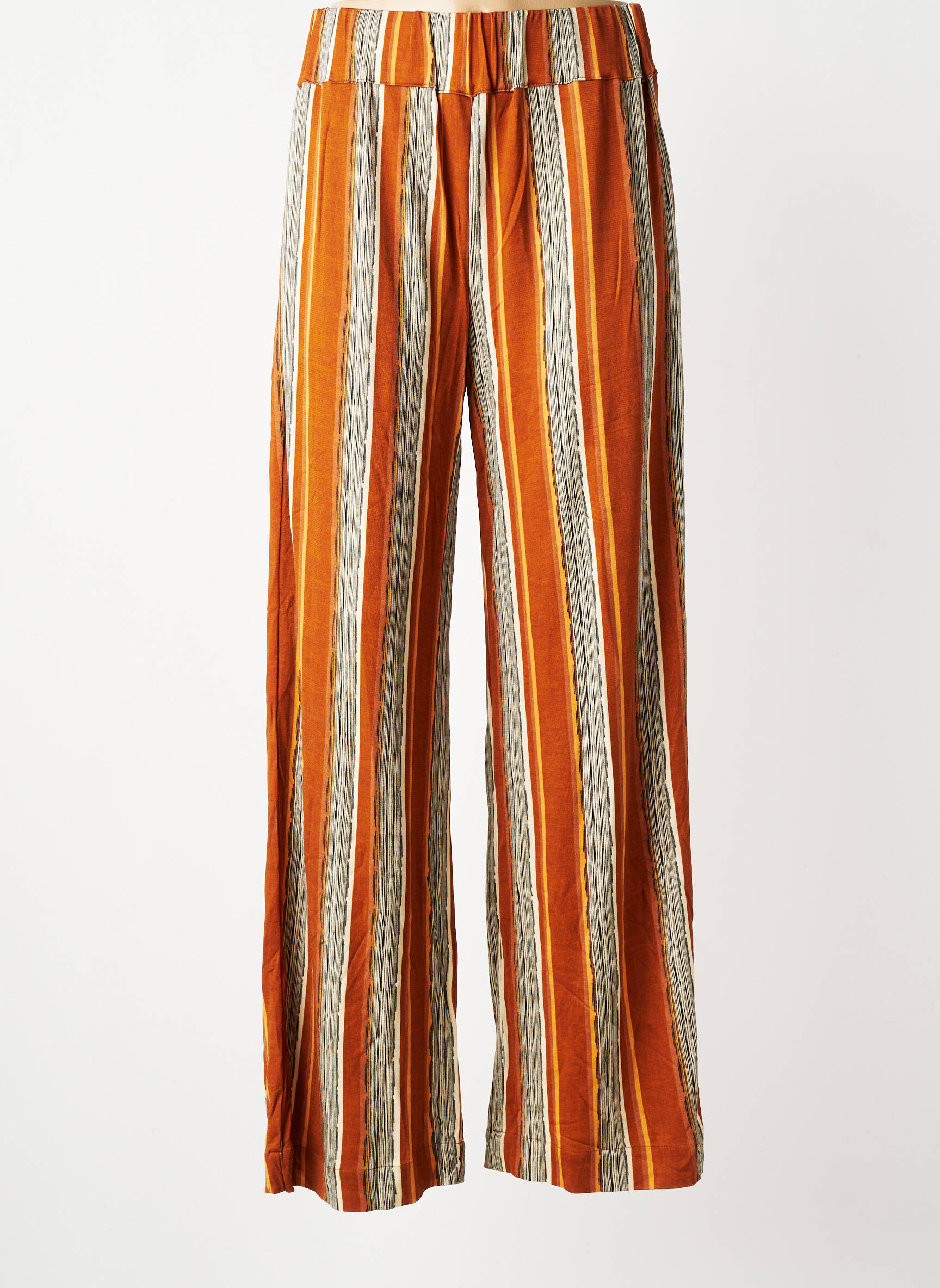 Pantalon drept talie elastică maro COUTURIST femeie