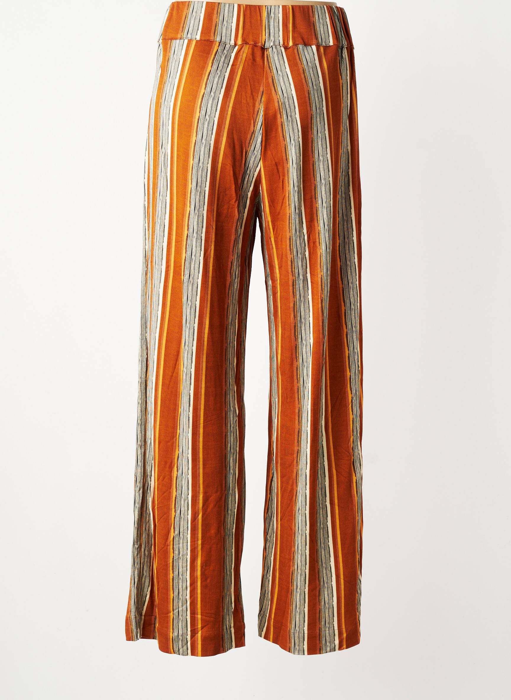 Pantalon drept talie elastică maro COUTURIST femeie