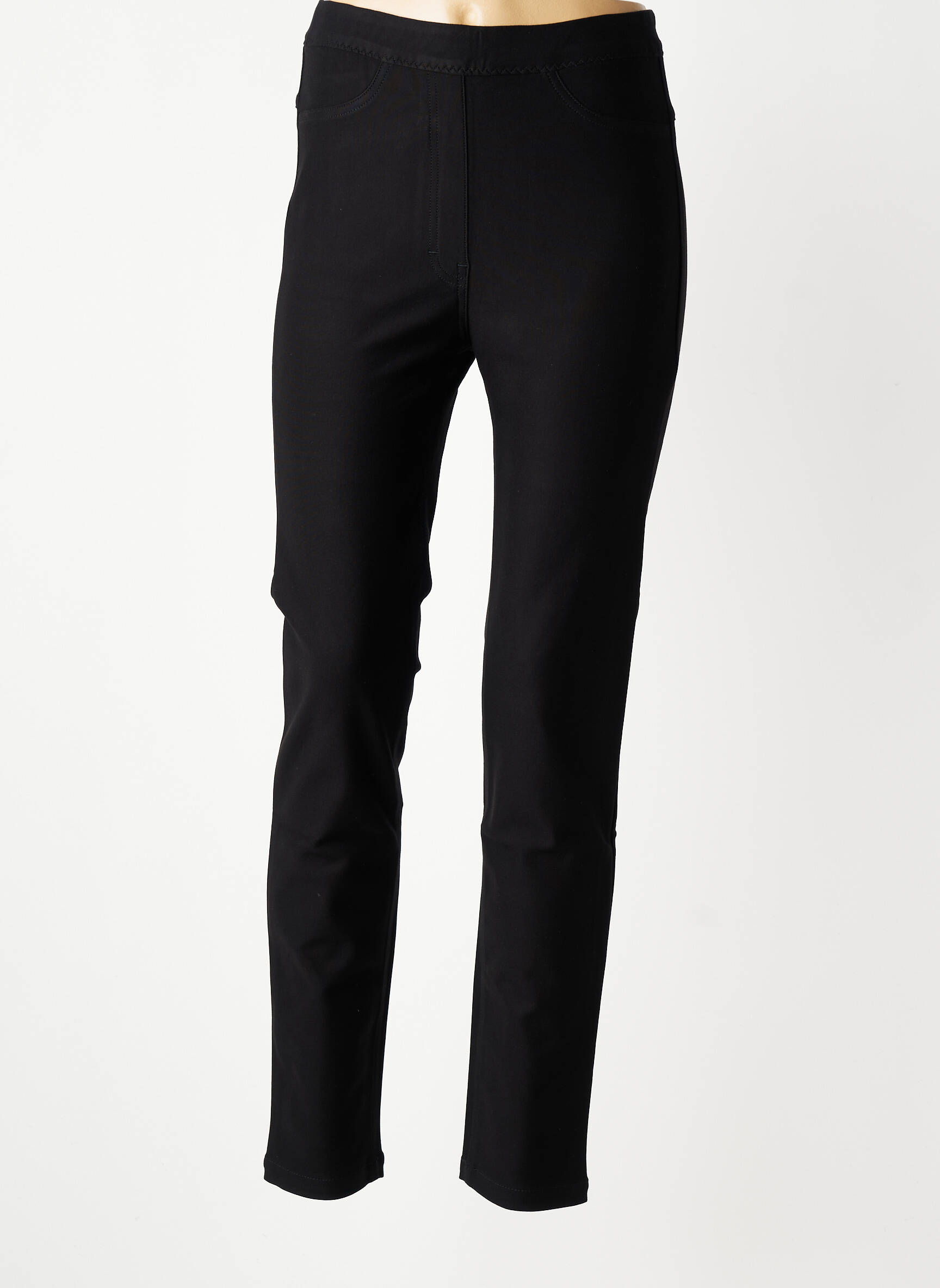 Pantalon slim talie elastică negru COUTURIST femeie