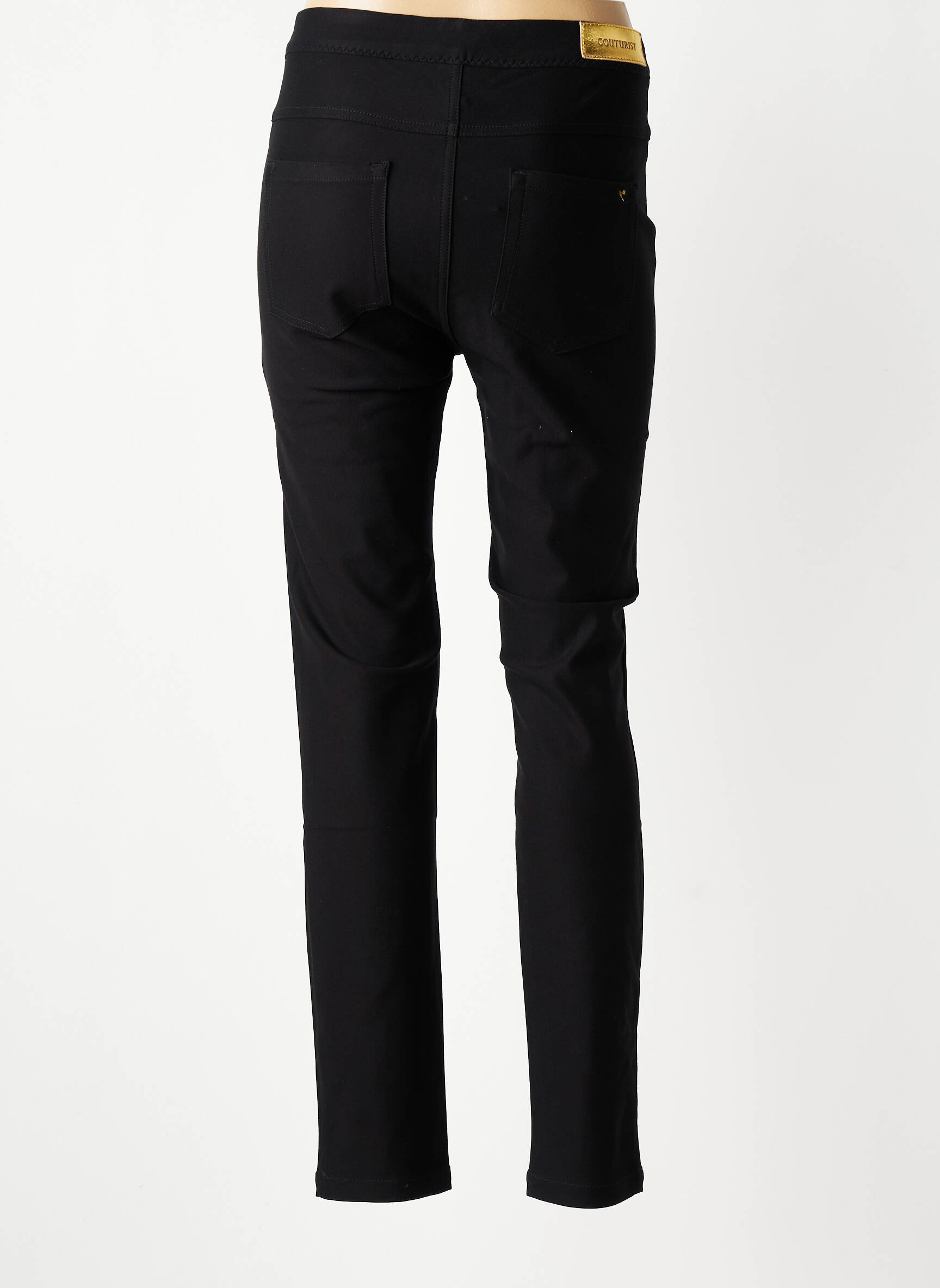 Pantalon slim talie elastică negru COUTURIST femeie