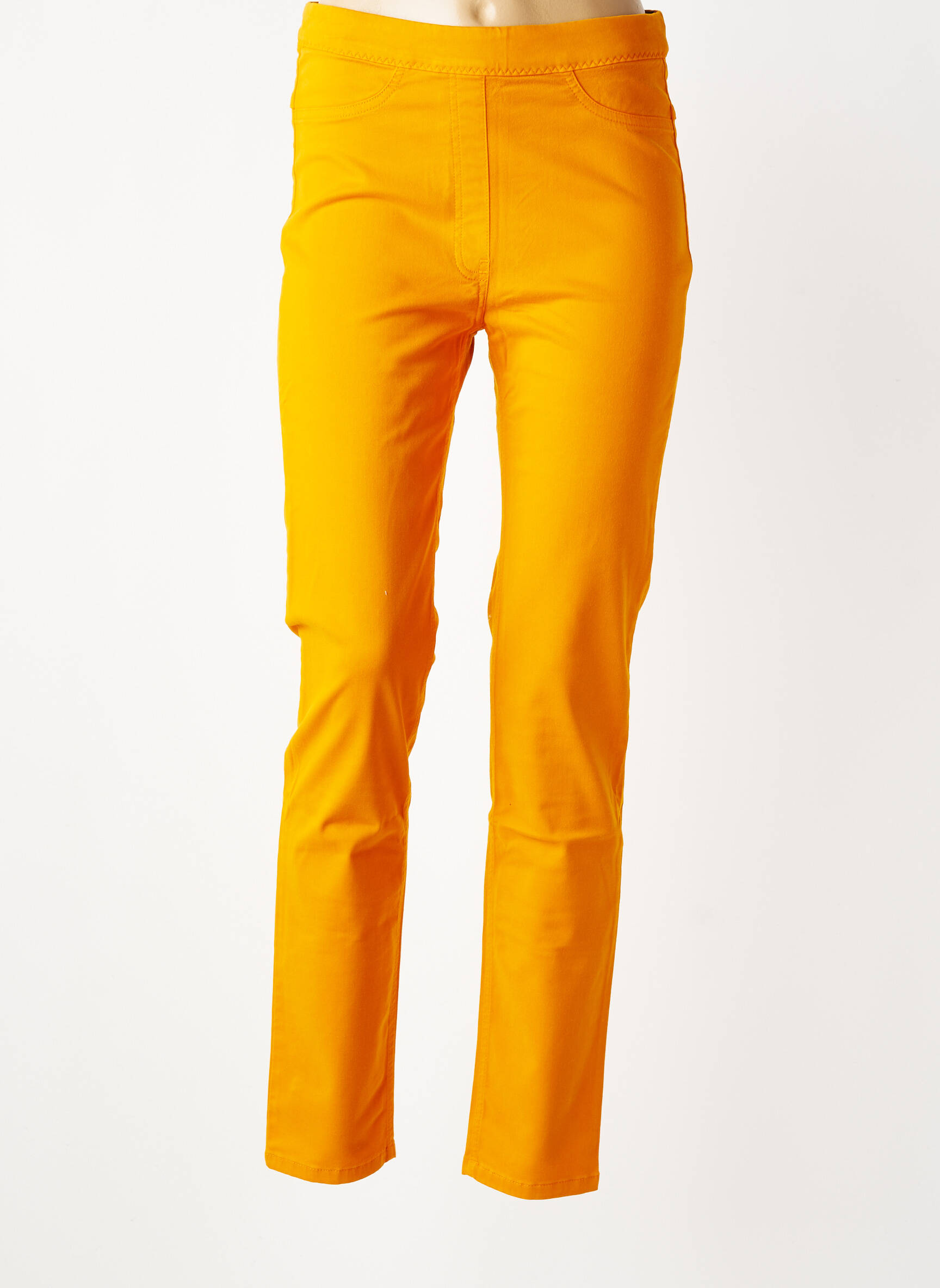 Pantalon slim talie elastică galben COUTURIST femeie
