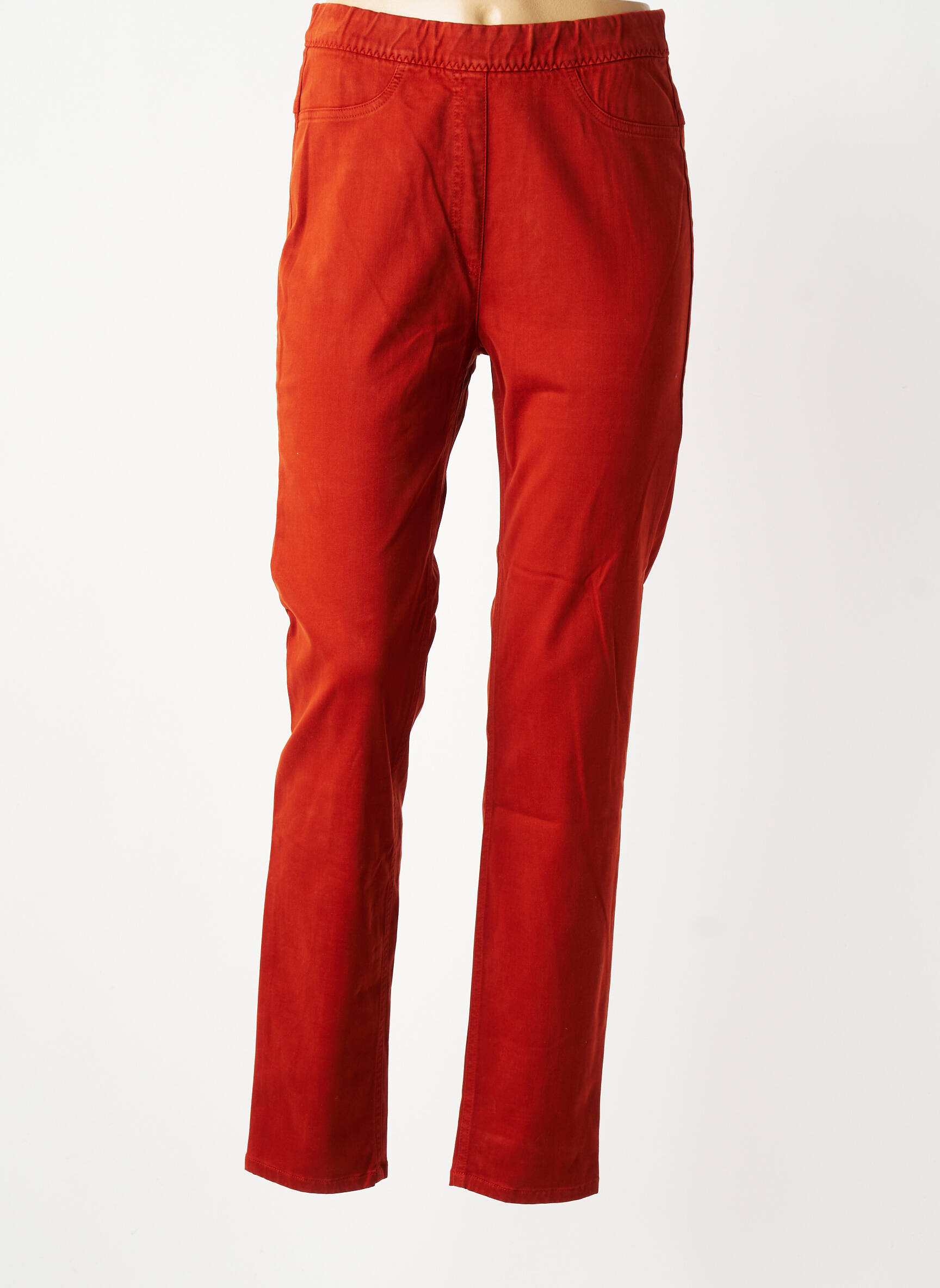 Pantalon slim talie elastică portocalie COUTURIST femeie
