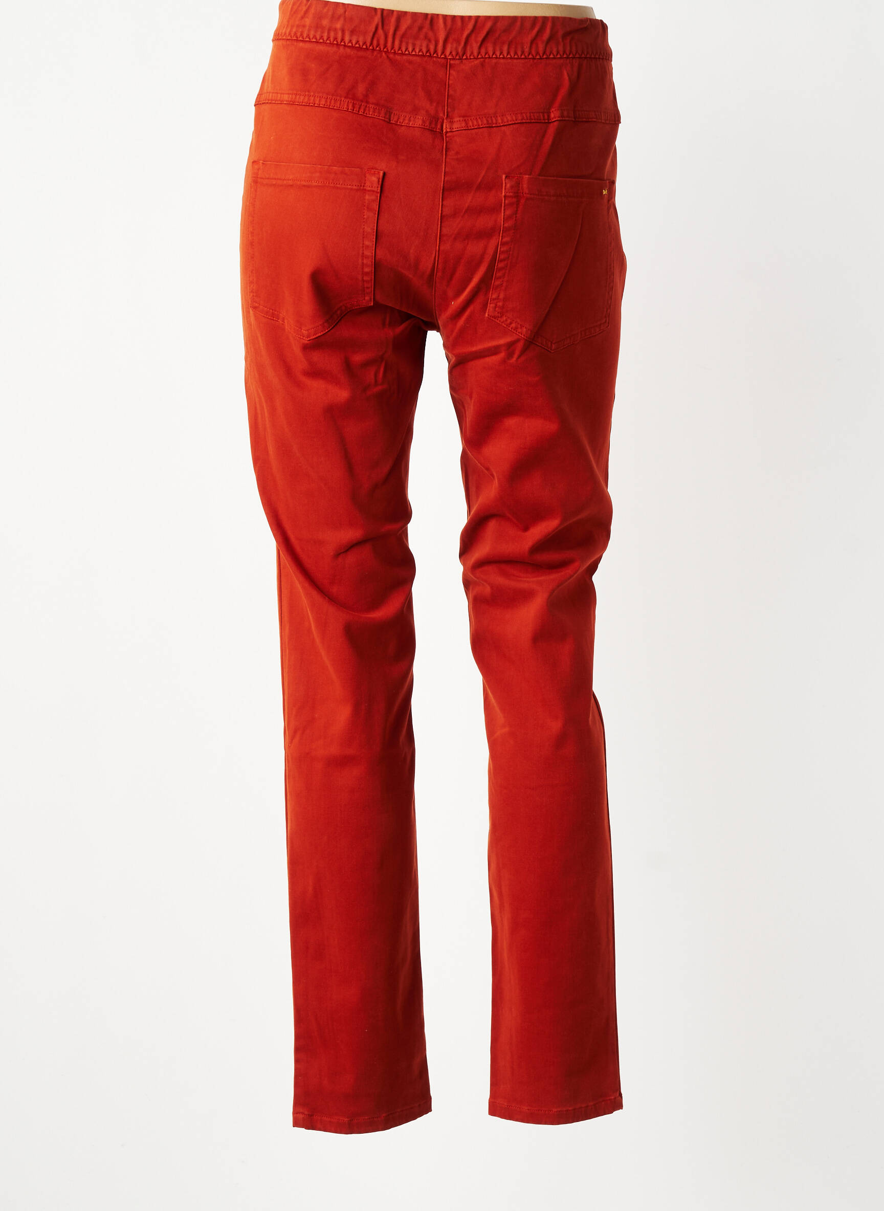 Pantalon slim talie elastică portocalie COUTURIST femeie