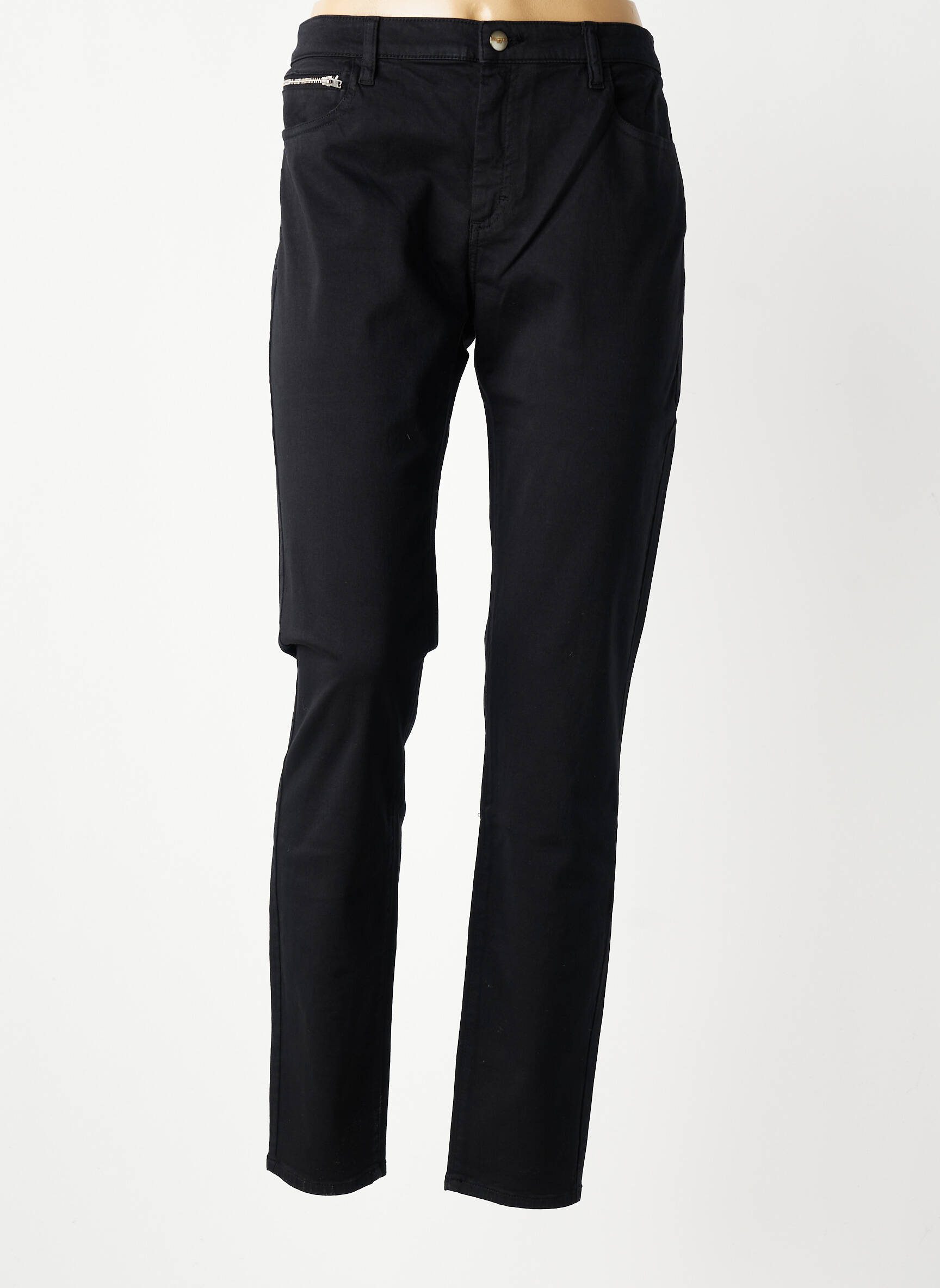 Pantalon slim țesătură poplin mărime normală negru COUTURIST femeie