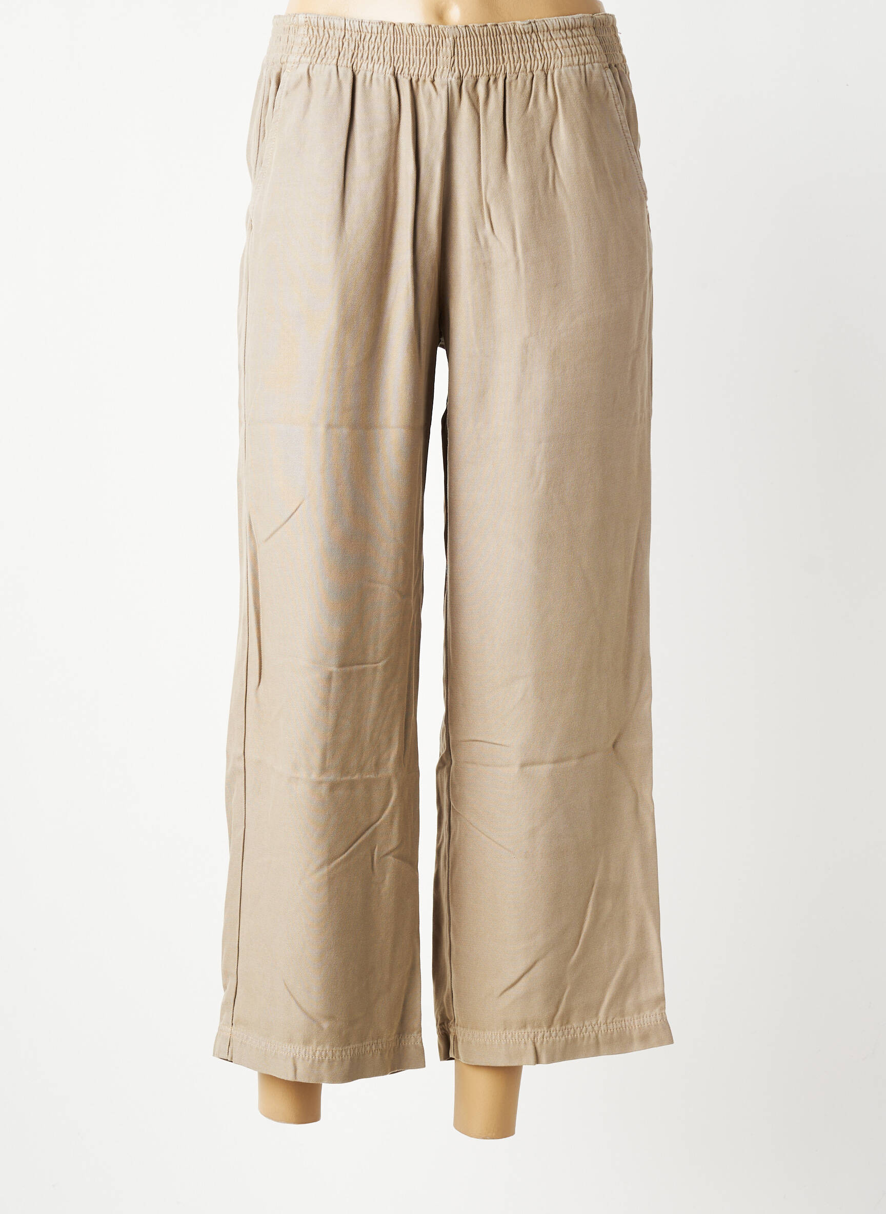 Pantalon 7/8 talie elastică bej COUTURIST femeie