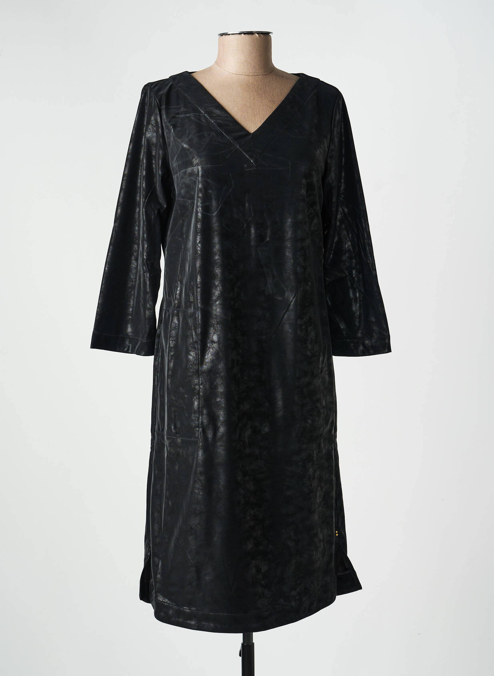 Rochie midi mâneci lungi mâneci lungi negru COUTURIST femeie