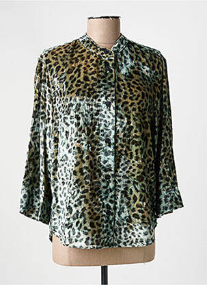 Cămașă imprimeu fantezie mâneci lungi verde COUTURIST femeie