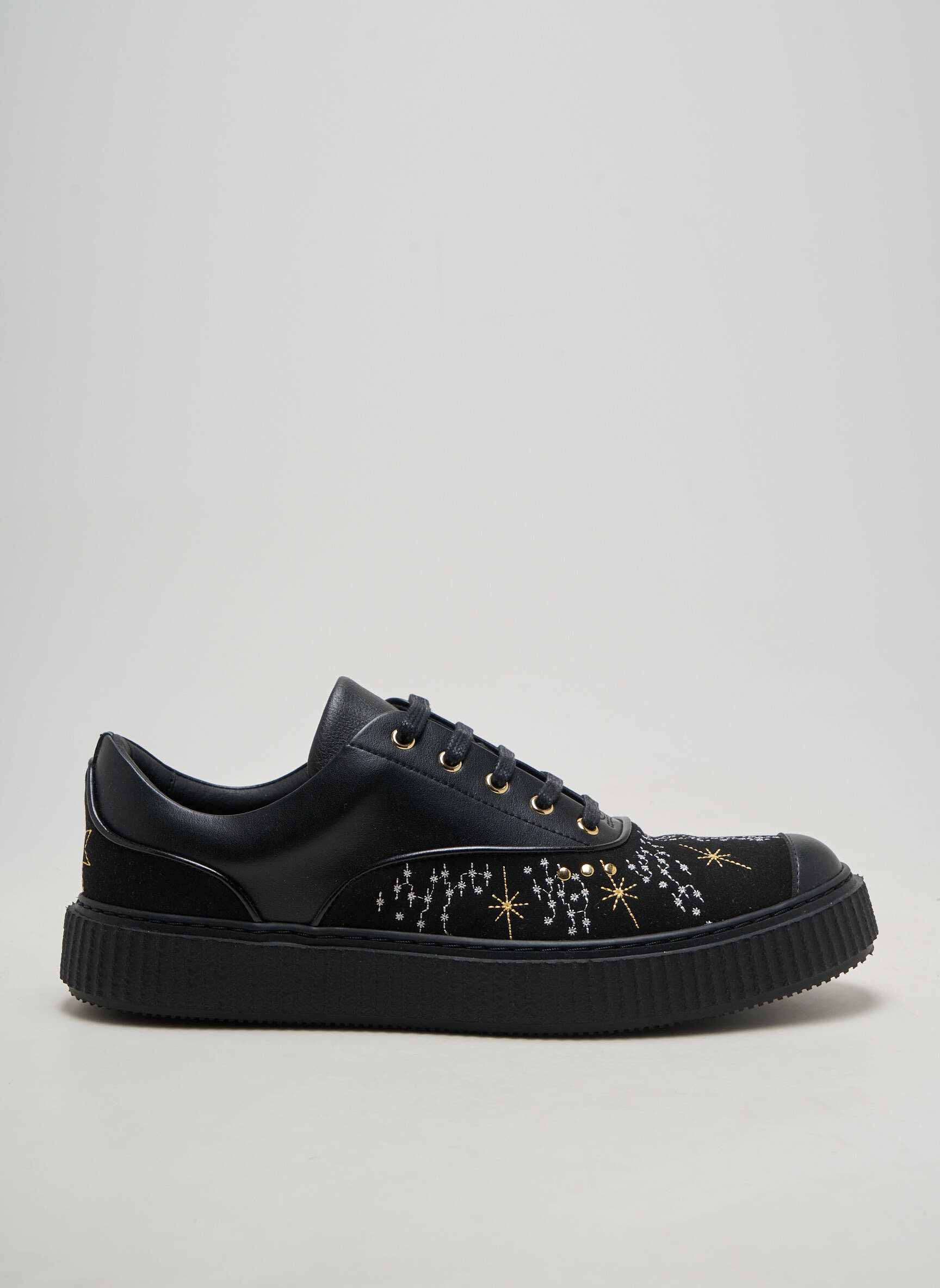 Adidași material neted toc plat până la 3 cm negru ME.LAND femeie