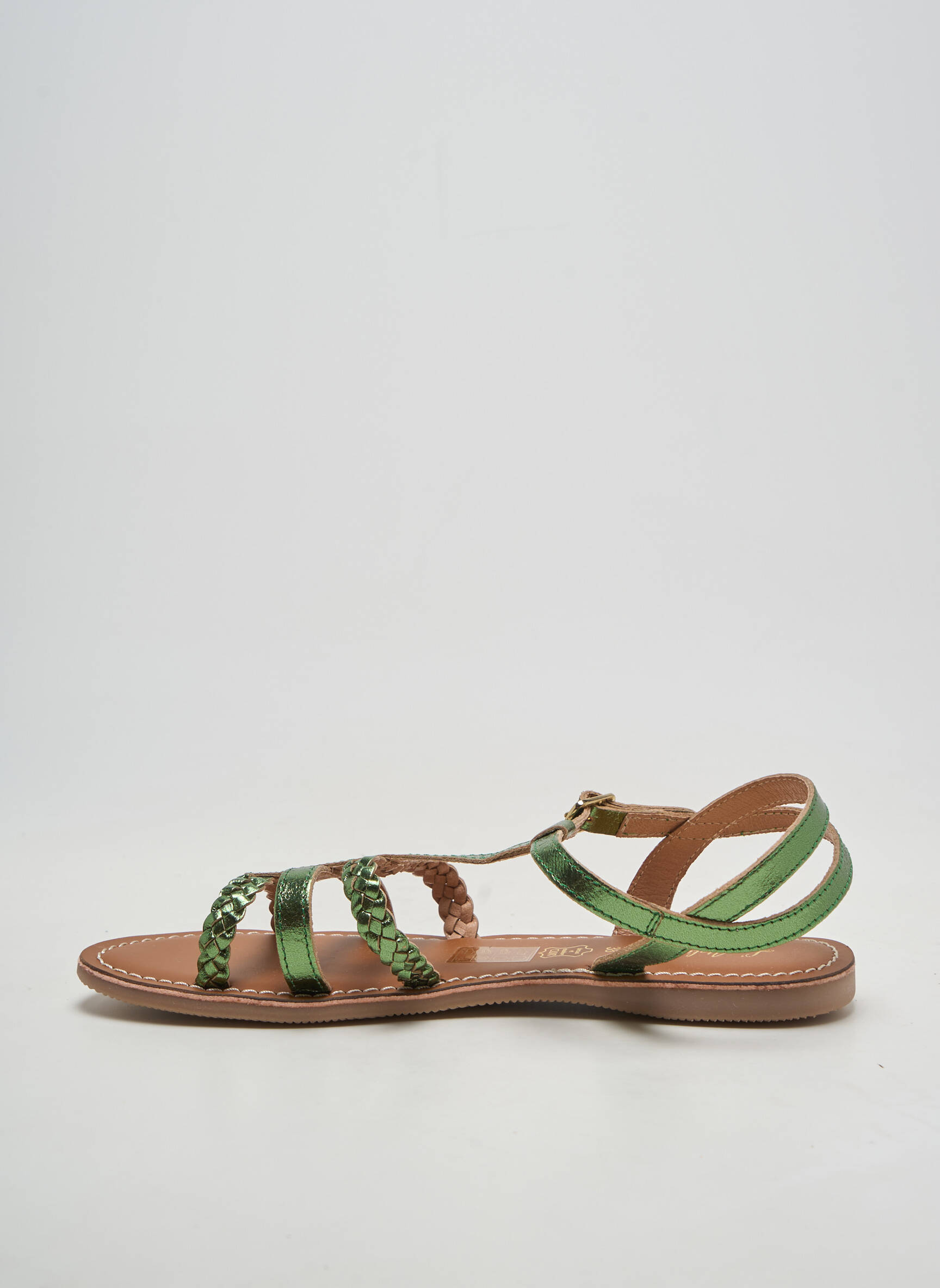 Sandale/pantofi decupați chiquet toc plat până la 3 cm verde L'ATELIER TROPÉZIEN femeie