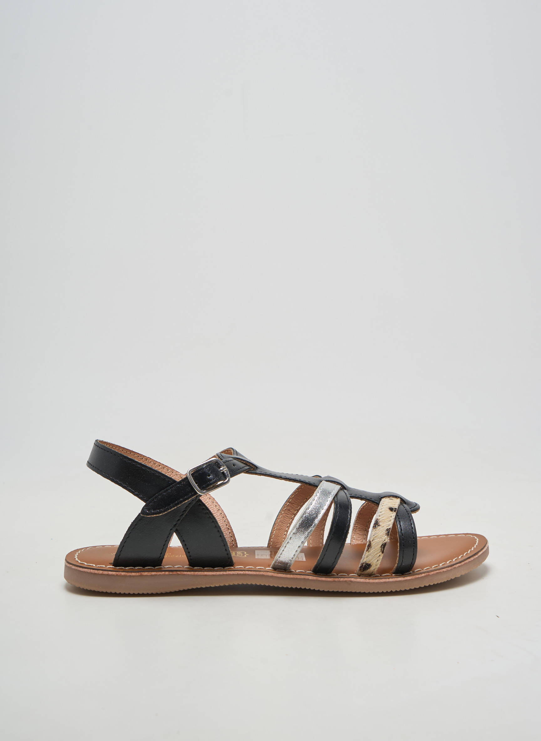 Sandale/pantofi decupați chiquet toc plat până la 3 cm negru L'ATELIER TROPÉZIEN femeie