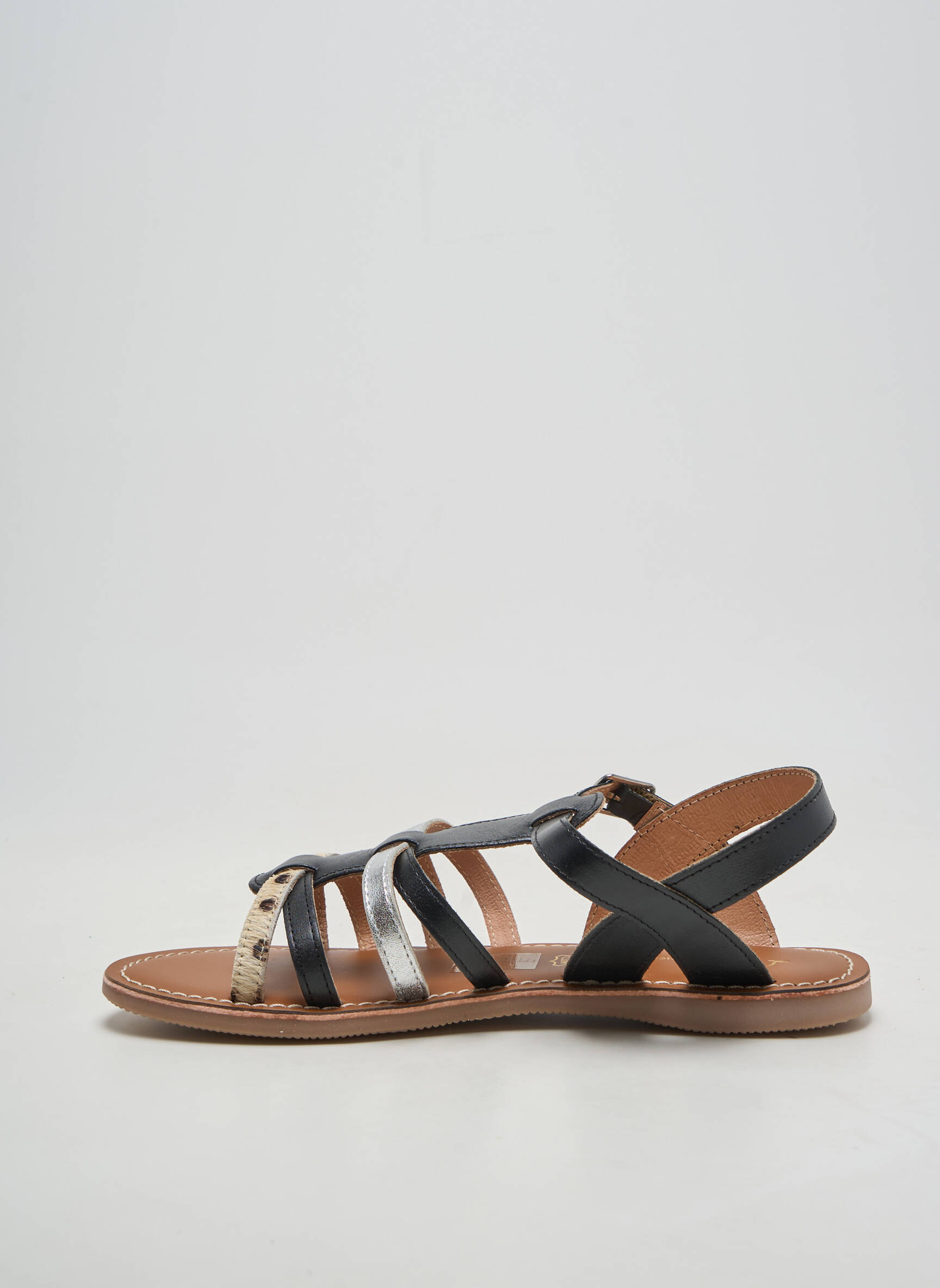 Sandale/pantofi decupați chiquet toc plat până la 3 cm negru L'ATELIER TROPÉZIEN femeie