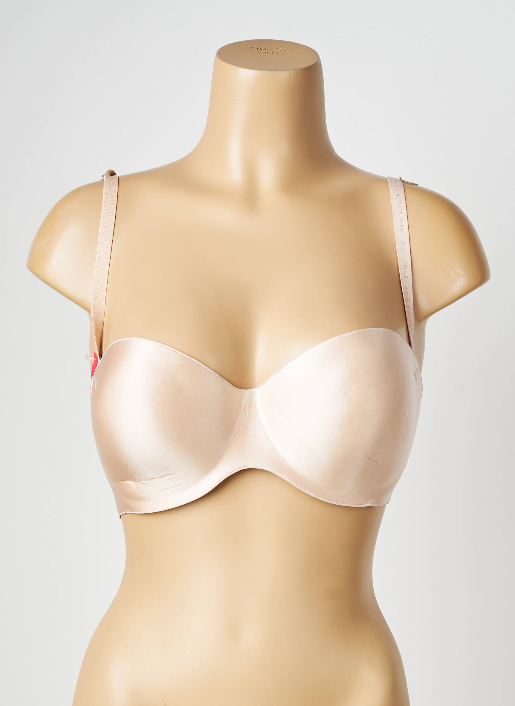 Sutien efect material satinat sutien balconet cu decolteu înalt culoare piersică PASSIONATA femeie