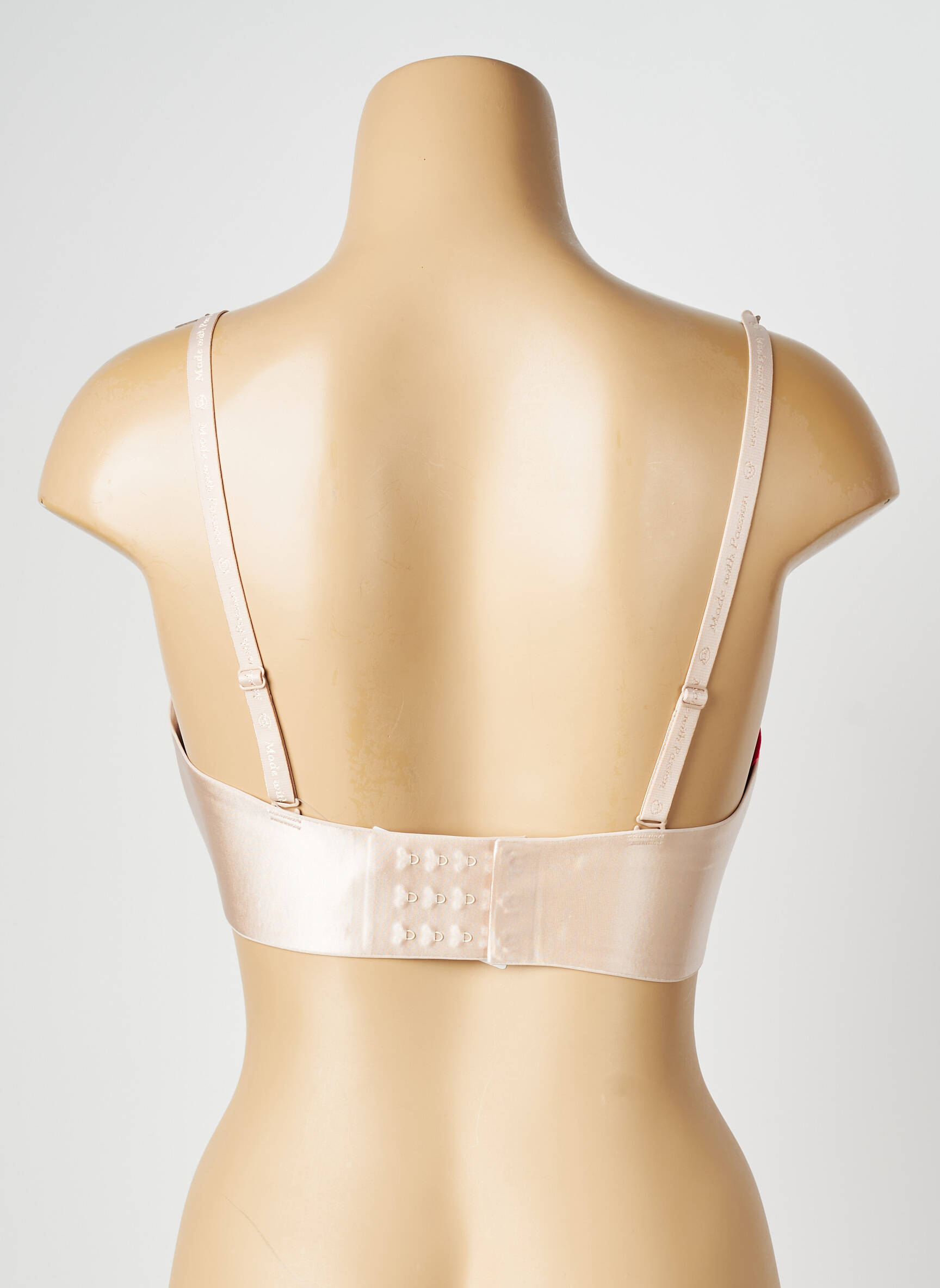 Sutien efect material satinat sutien balconet cu decolteu înalt culoare piersică PASSIONATA femeie