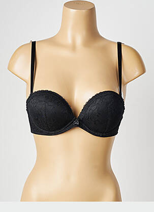 Sutien efect material satinat top sutien push-up negru VALEGE femeie