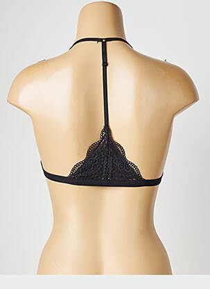 Sutien efect material satinat top triunghiuri negru VALEGE femeie