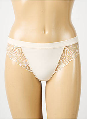 Tanga efect material satinat roz SIMONE PERELE femeie