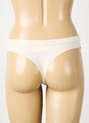 Tanga efect material satinat roz SIMONE PERELE femeie