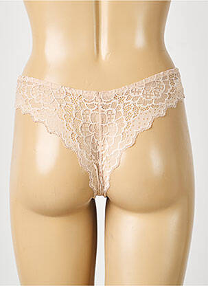 Tanga efect material satinat culoare piersică SIMONE PERELE femeie