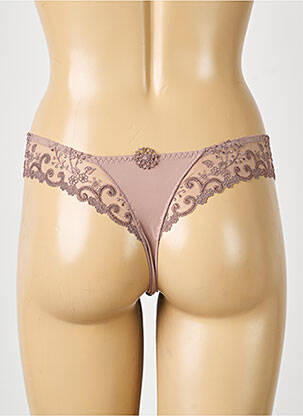 Tanga efect material satinat maro SIMONE PERELE femeie