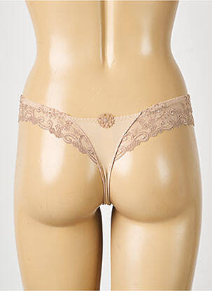 Tanga efect material satinat culoare piersică SIMONE PERELE femeie